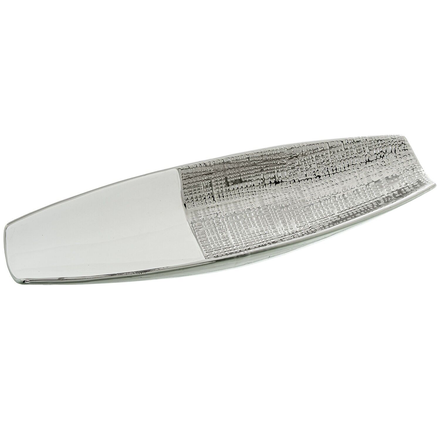 Tischdekoration aus silberner Keramik, weiß, 33,5 x 10,5 x 4,5 cm, ST61492