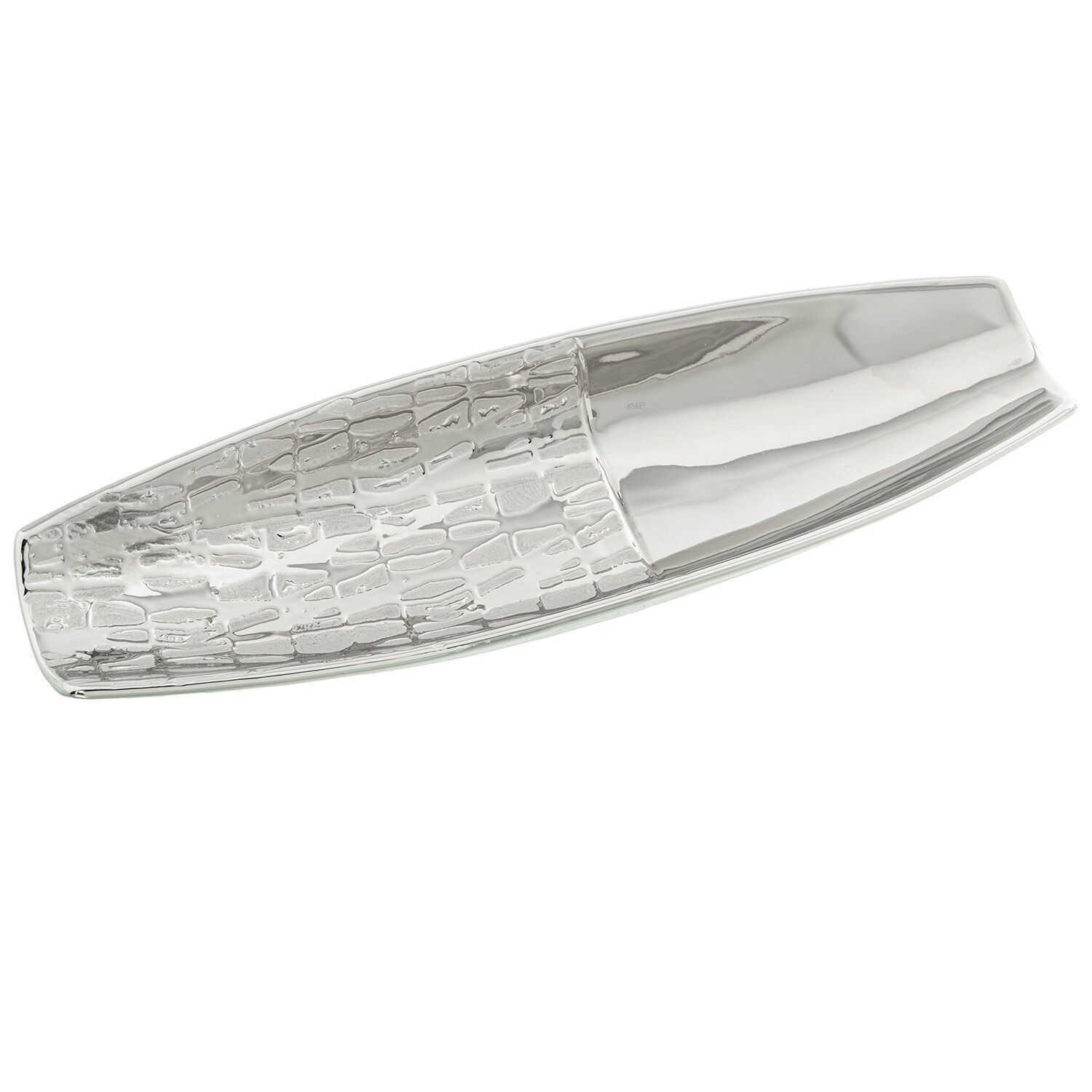 Tischdekoration aus silberner Keramik, 33,5 x 10,5 x 4,5 cm, ST61494