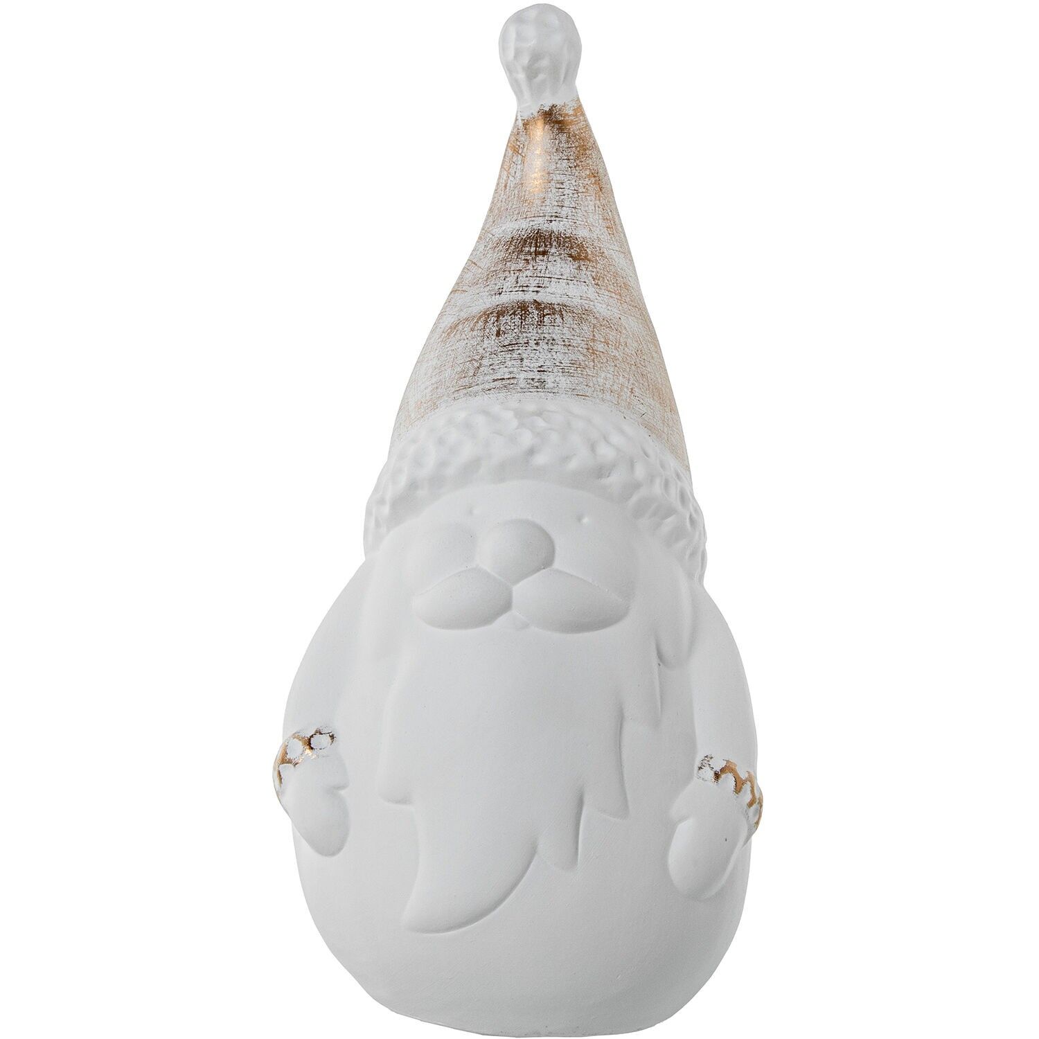 Keramikfigur Weihnachtsmann 40 cm, weiß, gold 18 x 40 cm ST61585