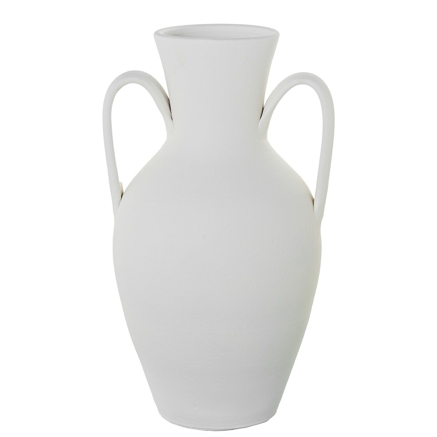 Keramikvase 62 cm mit Henkeln, mattweiß, 39 x 33 x 62 cm, ST61595