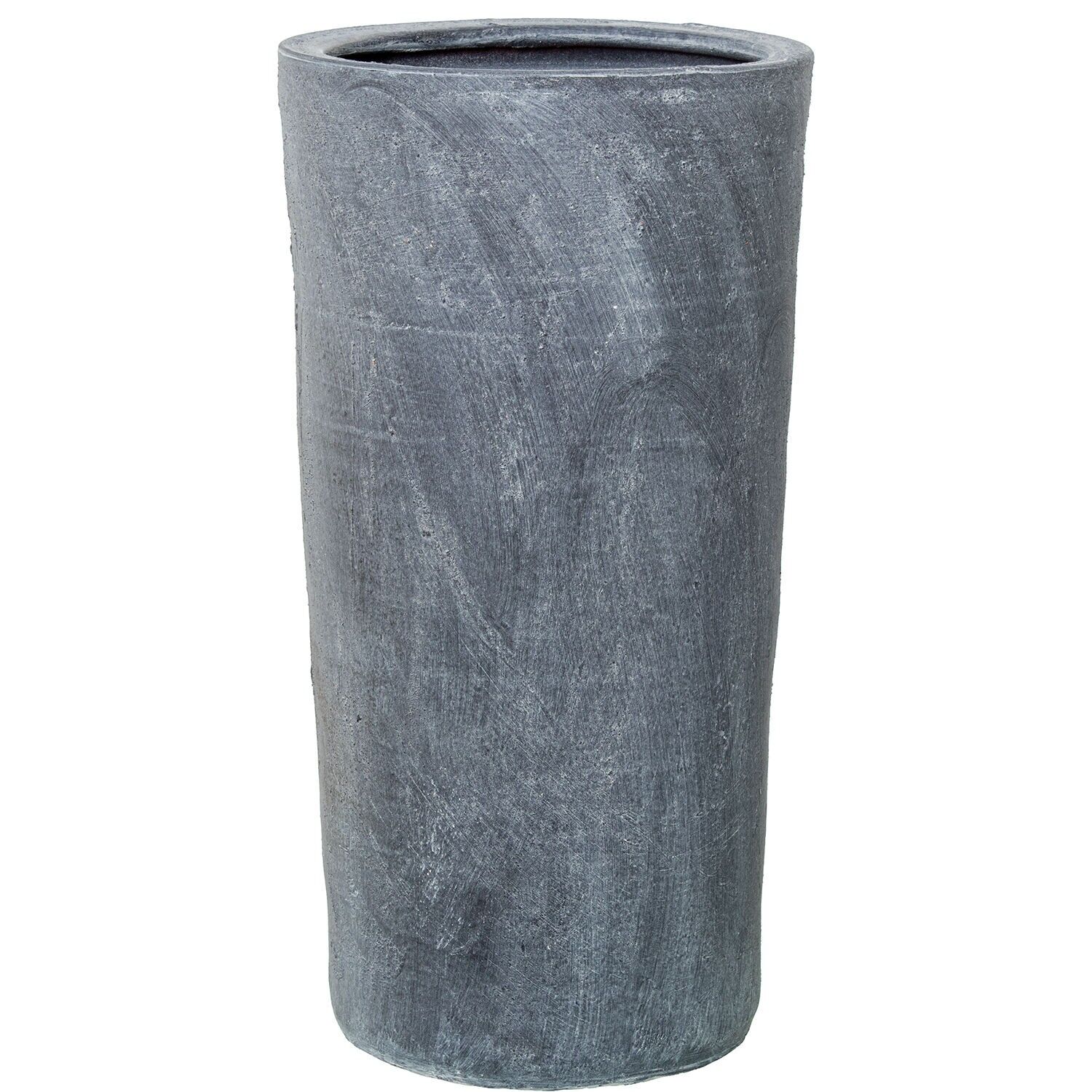 Grauer zylindrischer Schirmständer aus Keramik, 24 x 48 cm, ST61598