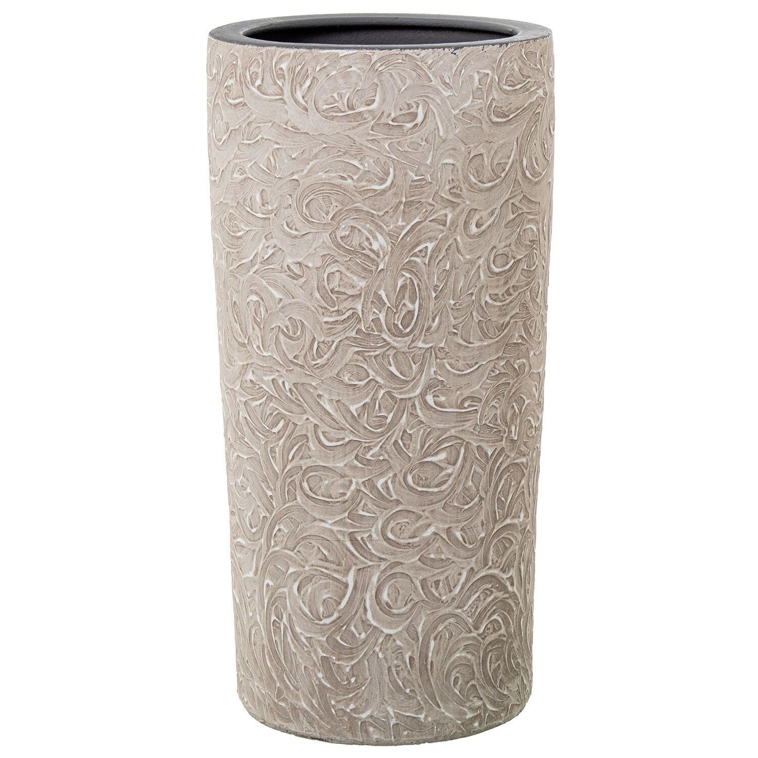 Keramik-Schirmständer mit cremefarbenem Wellenmuster, 25 x 50 cm, ST61623