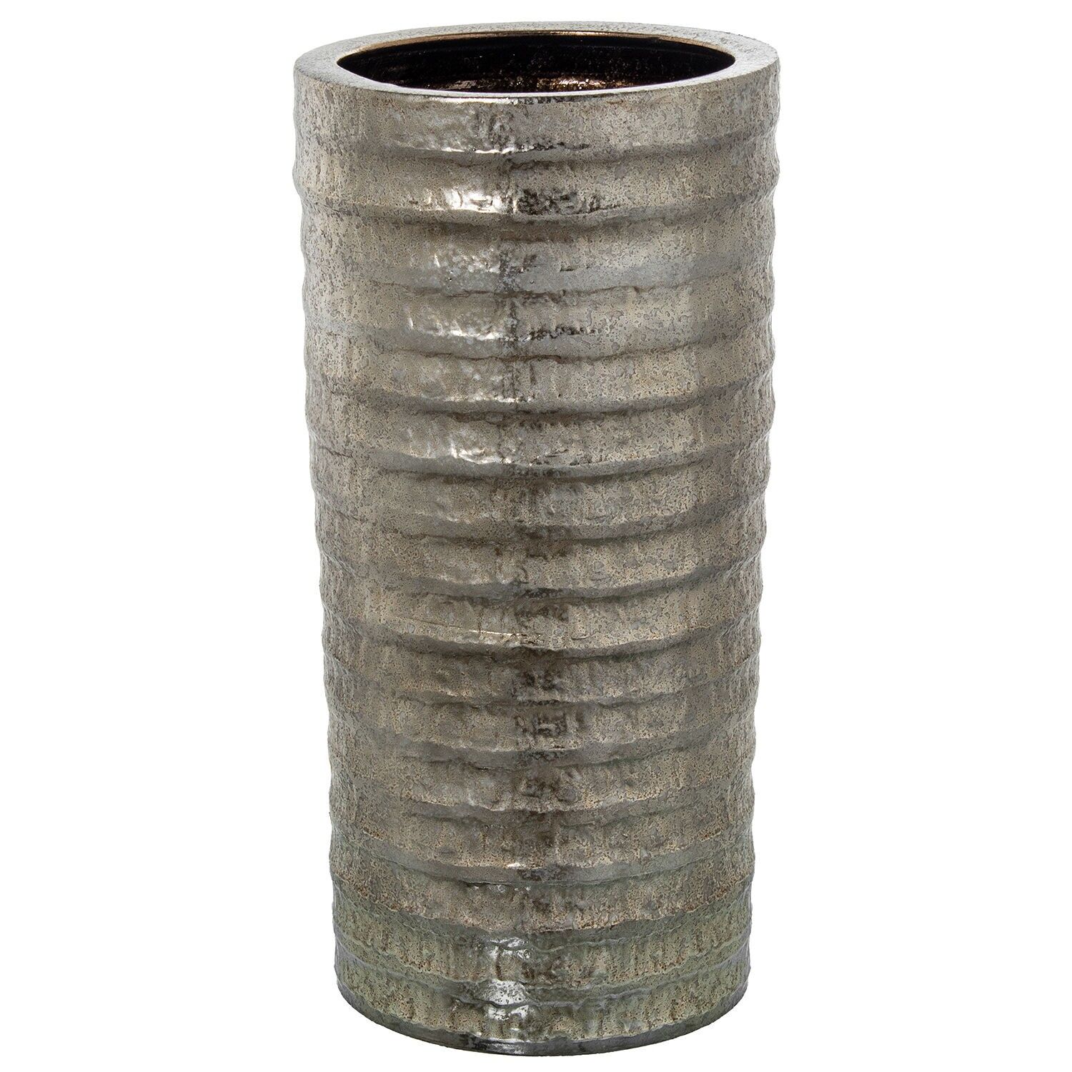 Silberner Keramik-Schirmständer 25x50cm ST61628