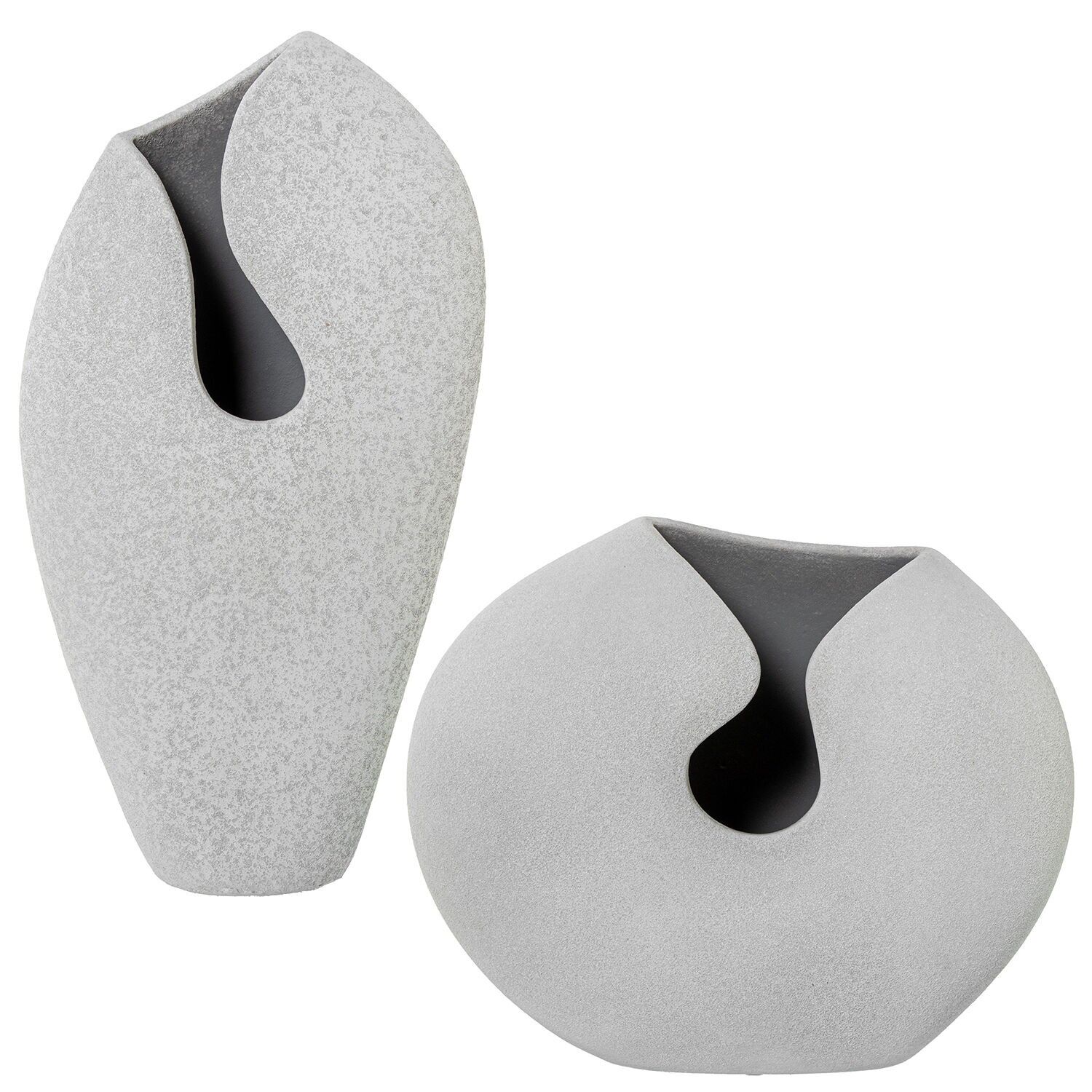 Set aus 2 beigefarbenen Sandvasen, 23x12x35 und 34x13x28cm, ST61622