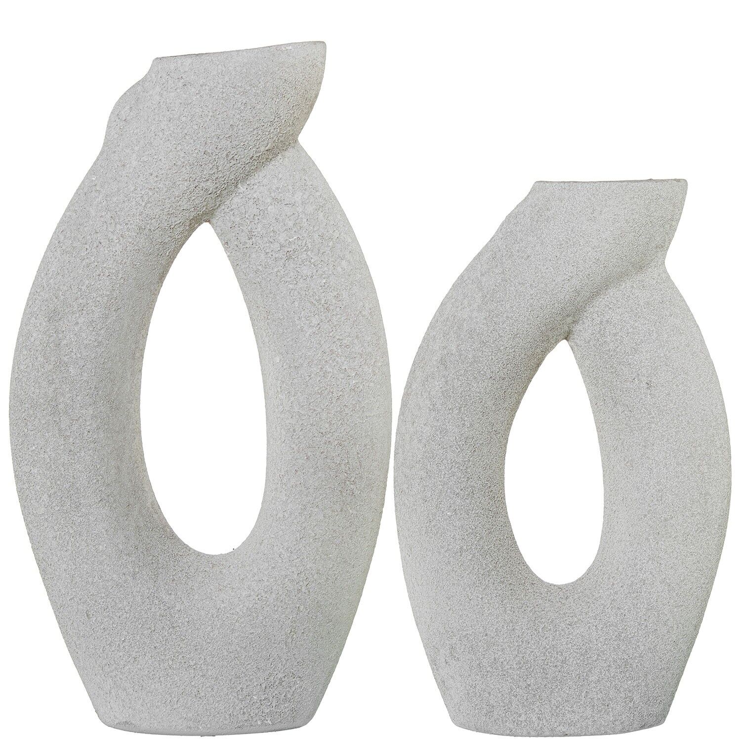 Set aus 2 beigefarbenen Sandvasen 27x9x47 und 24x9x40cm ST61621