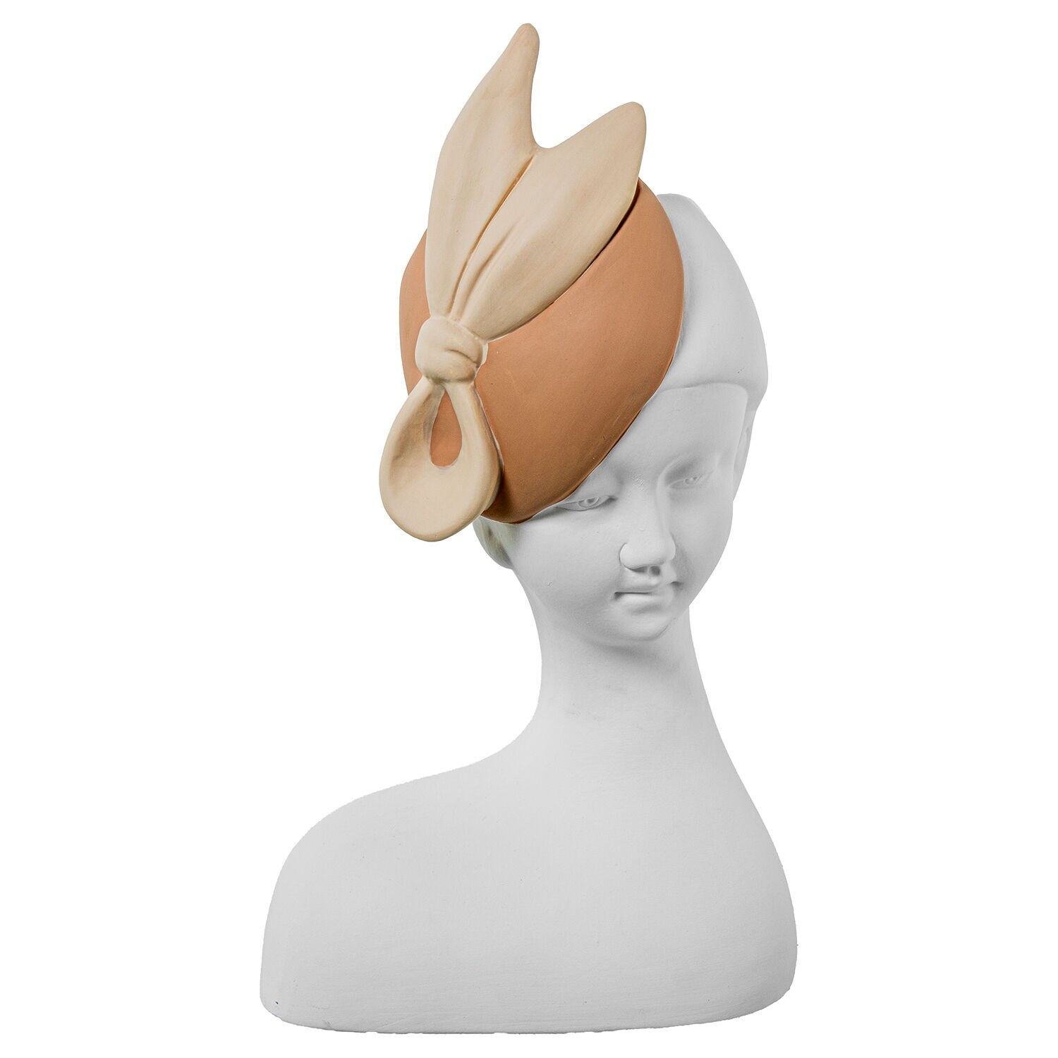 Kleine Keramikfigur mit weißem Band, cremefarben, 19 x 14 x 34 cm ST61639