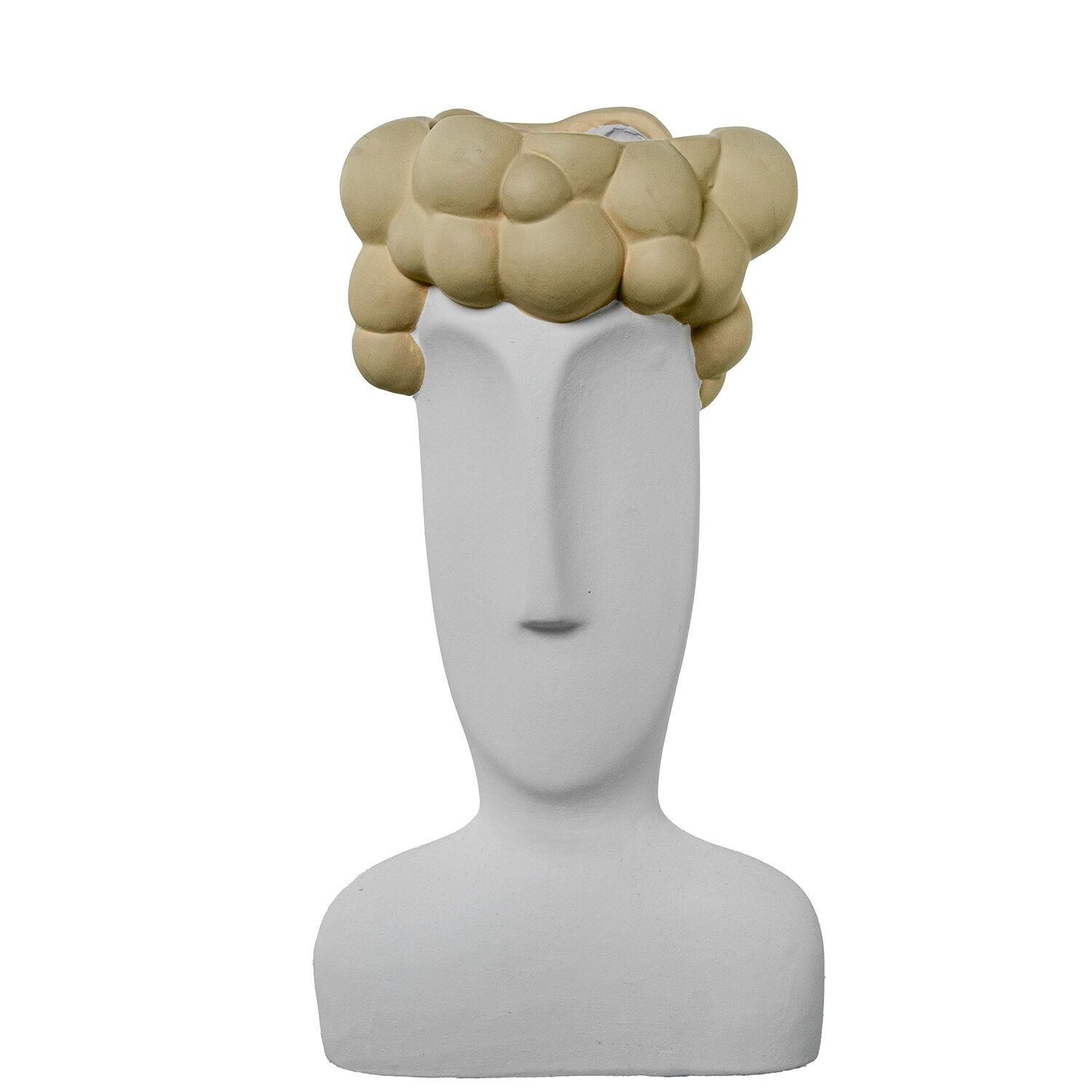 Keramikvase, Büste, 34 cm, weiß, cremefarben, 18 x 15 x 34 cm ST61647