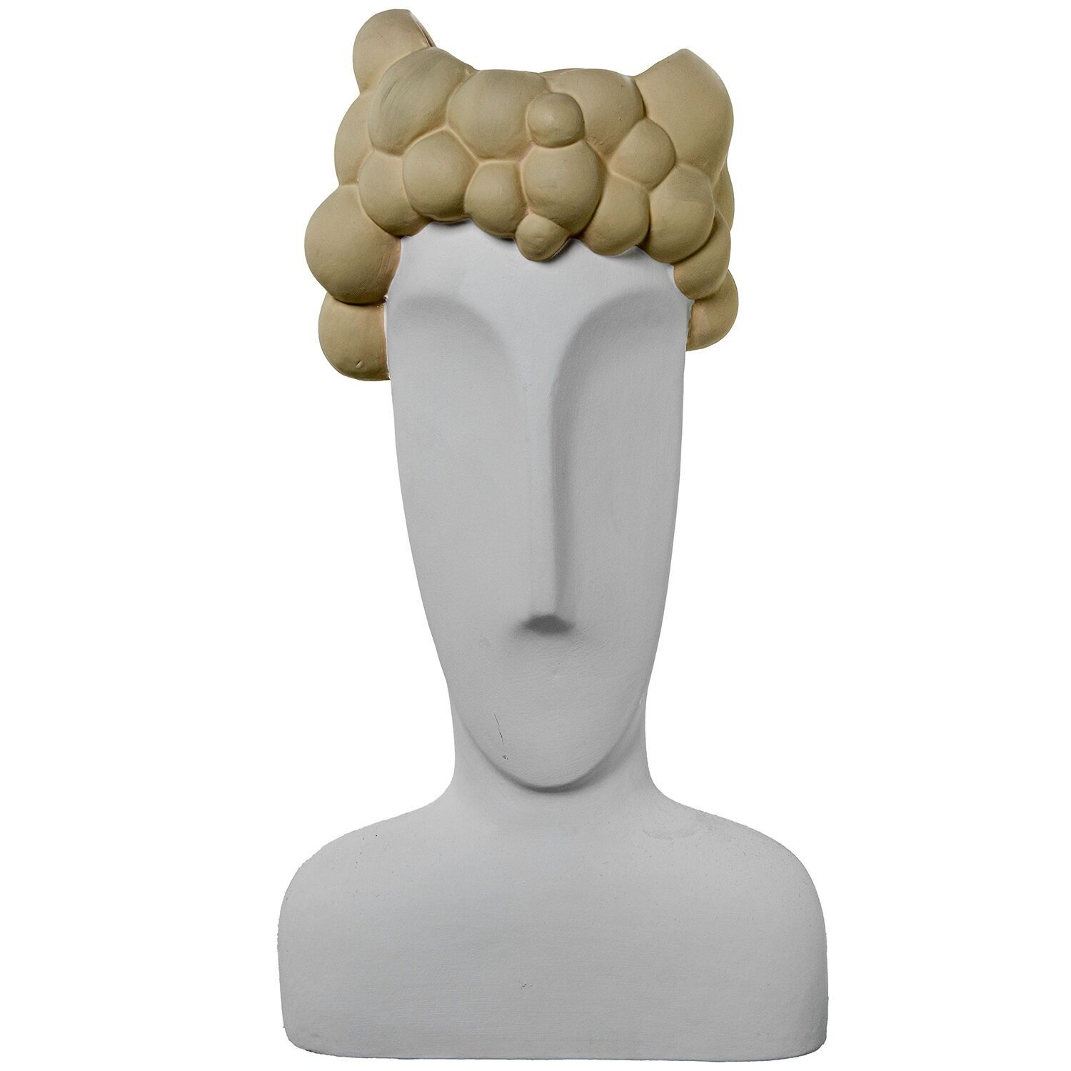 Keramikvase, Büste, 45 cm, weiß, cremefarben, 24 x 16 x 45 cm ST61646