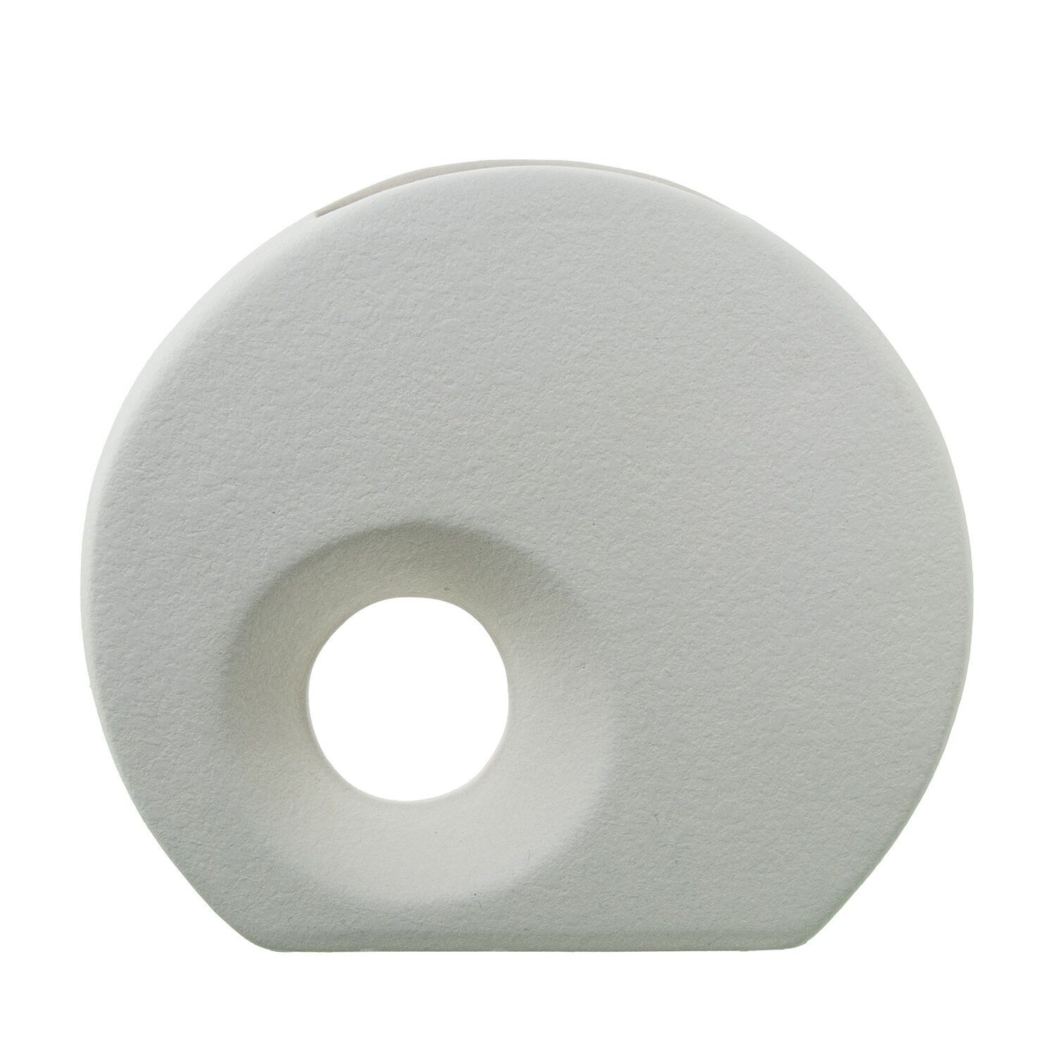 Keramikvase mit Loch, 18 cm, cremefarben, 21 x 6 x 18 cm ST61662