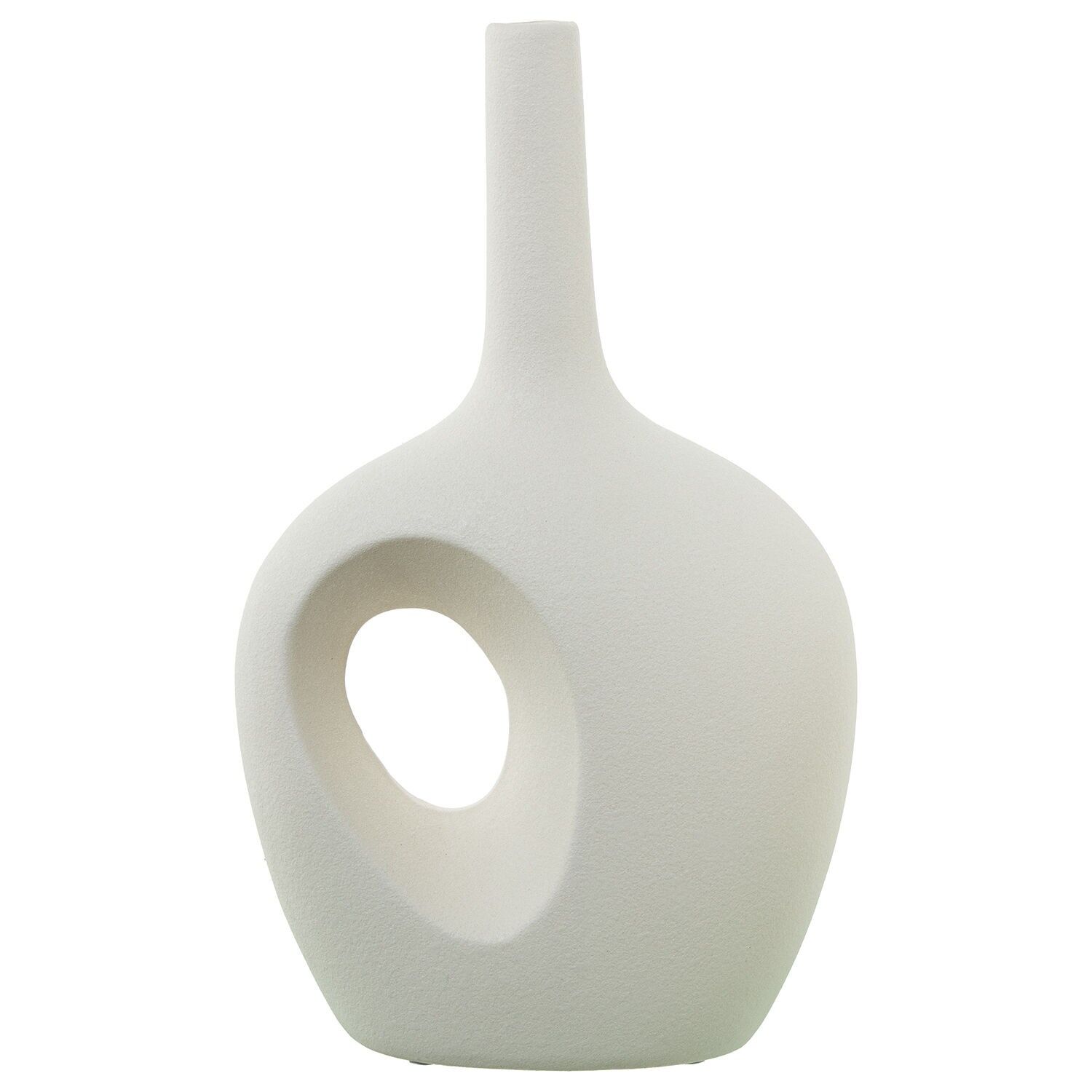 Keramikvase mit Loch, 36 cm, cremefarben, 22 x 13 x 36 cm ST61667
