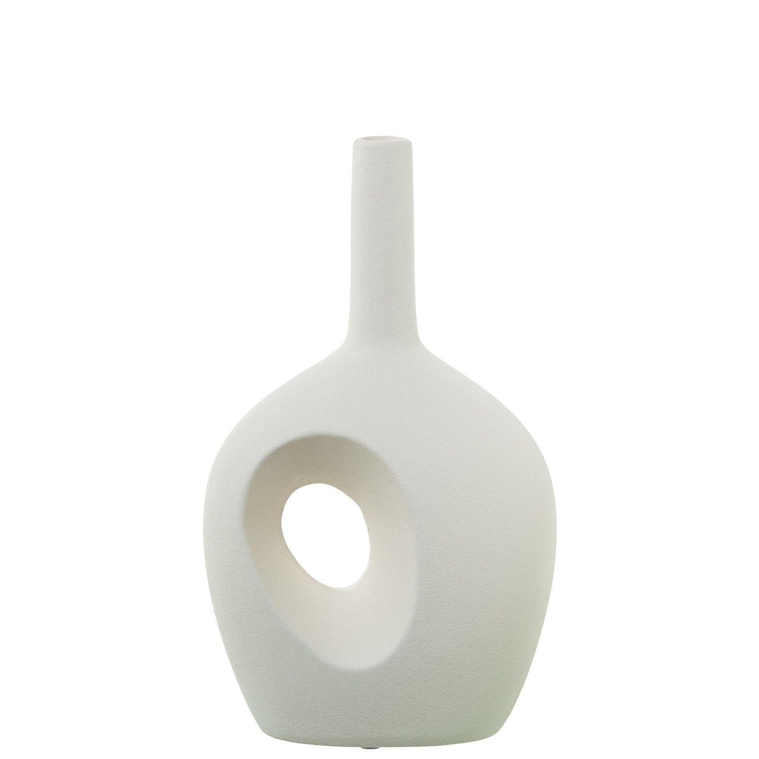 Keramikvase mit Loch, 31 cm, cremefarben, 18 x 12 x 31 cm ST61668