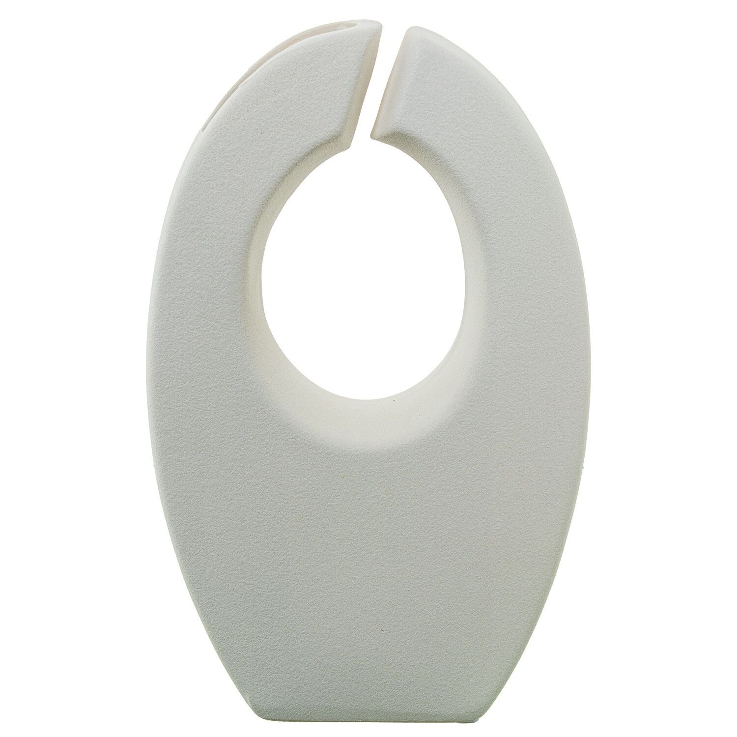 Keramikvase 24 cm, cremefarben, strukturiert, 15 x 5 x 24 cm, ST61681