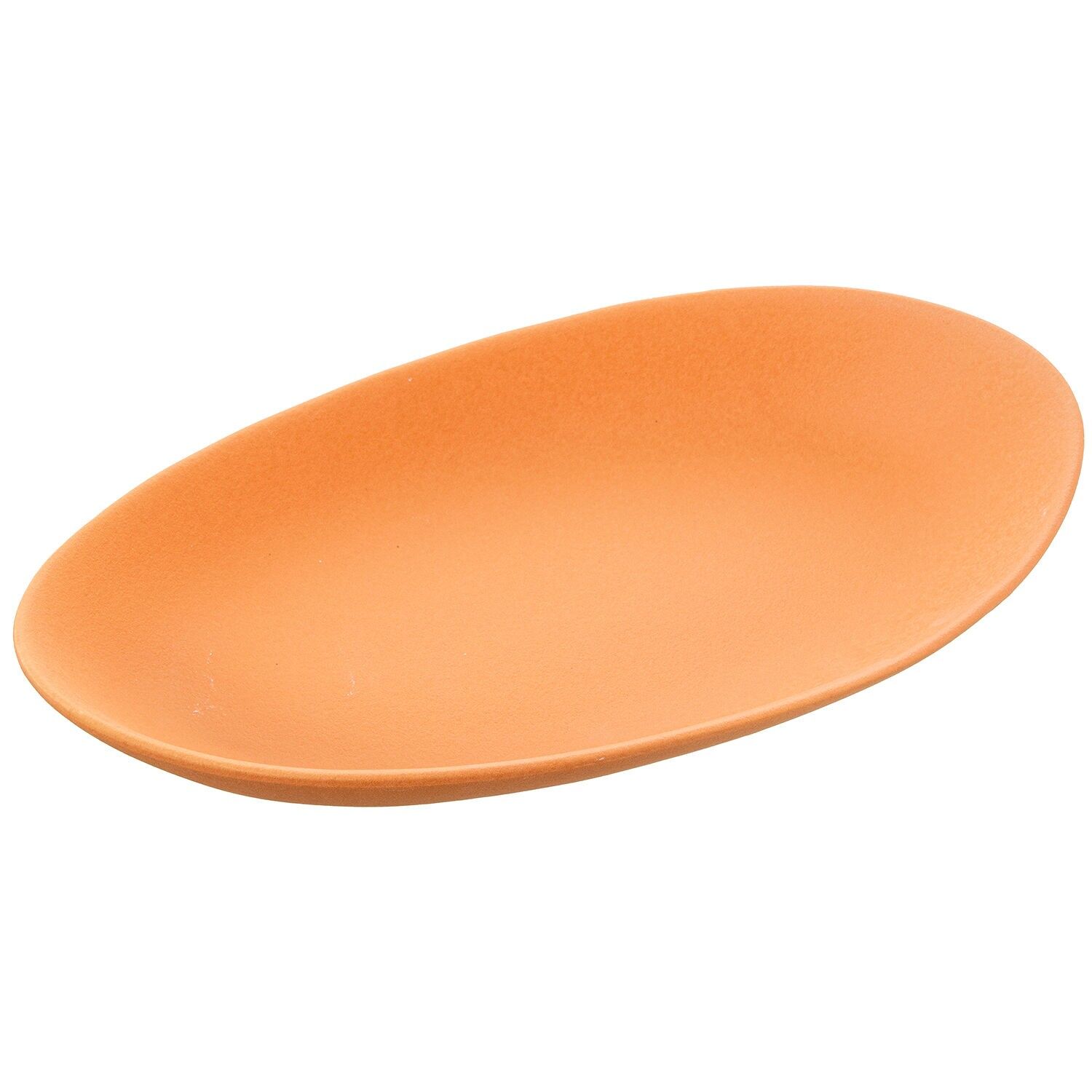 Braunes ovales Keramik-Mittelstück 36x20x6cm ST61706