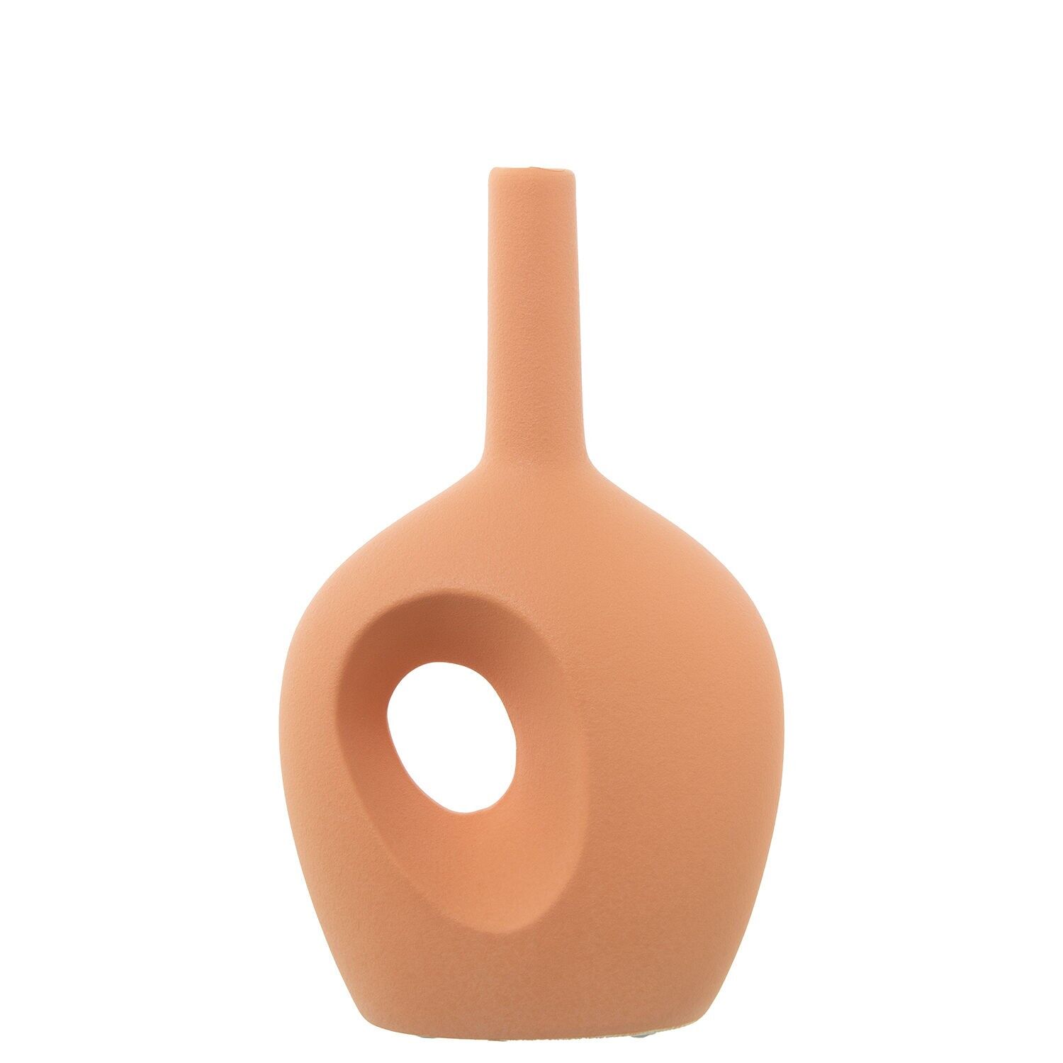 Keramikvase mit Loch, 31 cm, braune Fliesenfarbe, 18 x 12 x 31 cm ST61715