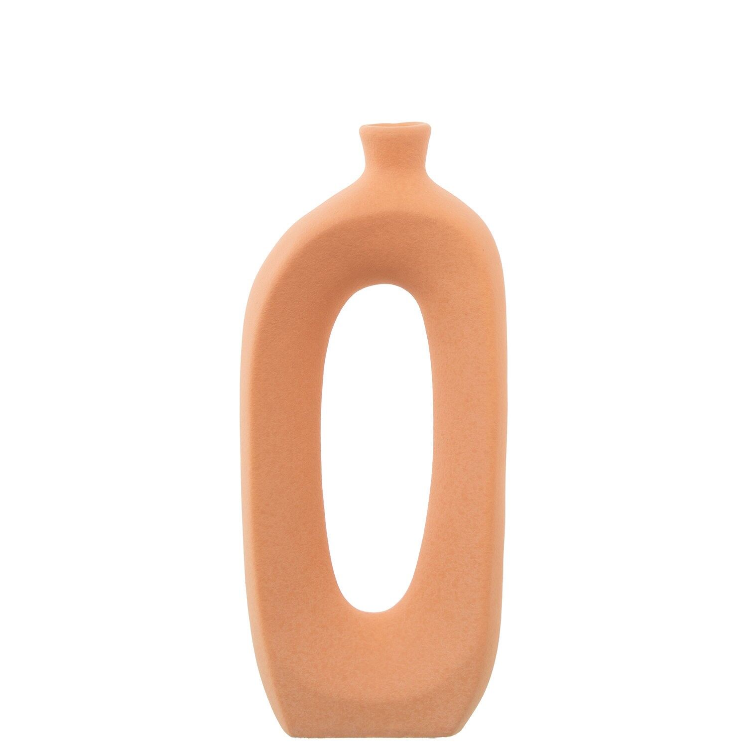 Keramikvase mit Loch, 26 cm, braune Fliesenfarbe, 12 x 6 x 26 cm ST61718