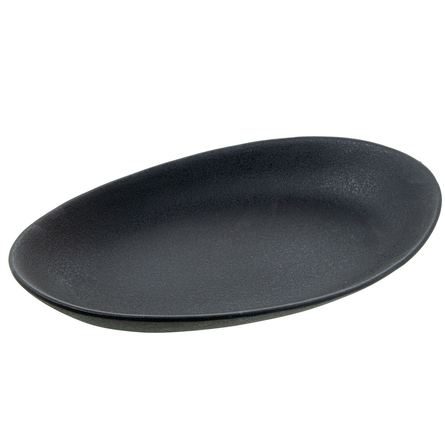 Schwarzes ovales Keramik-Mittelstück 36x20x6cm ST61730