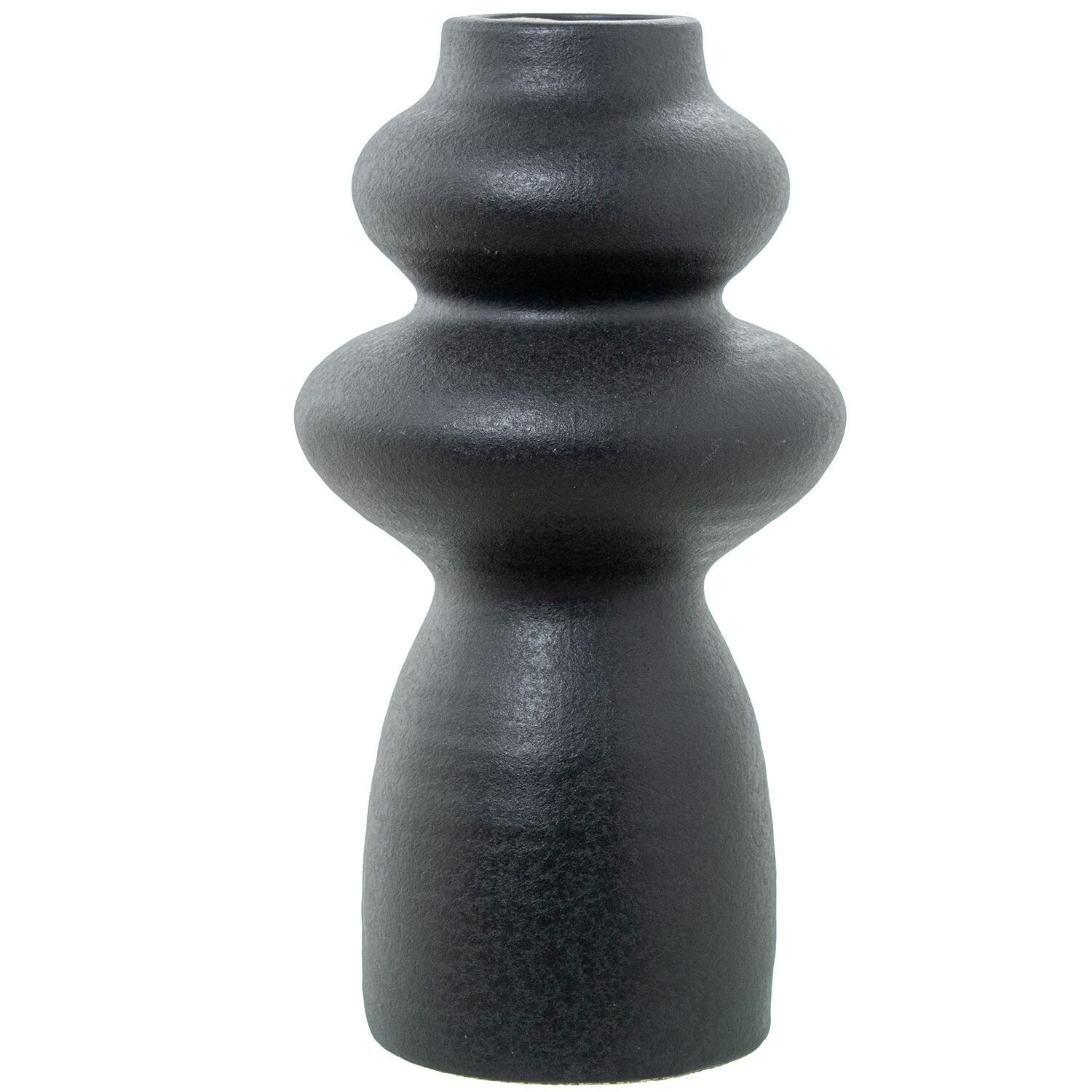 Abstrakte Keramikvase, 32 cm, schwarz, 17 x 32 cm ST61744