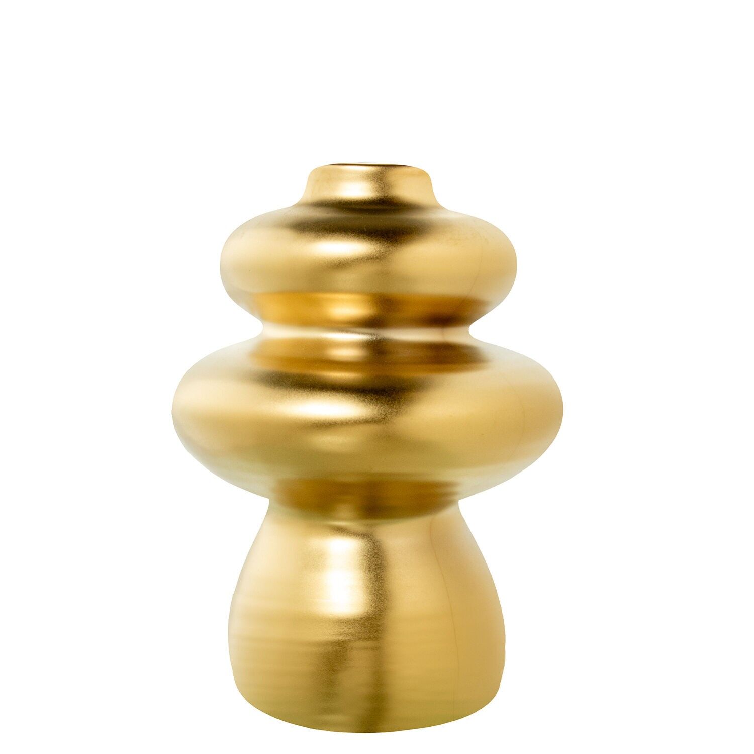 Abstrakte Keramikvase, 20 cm, mattgold, 15 x 20 cm ST61749