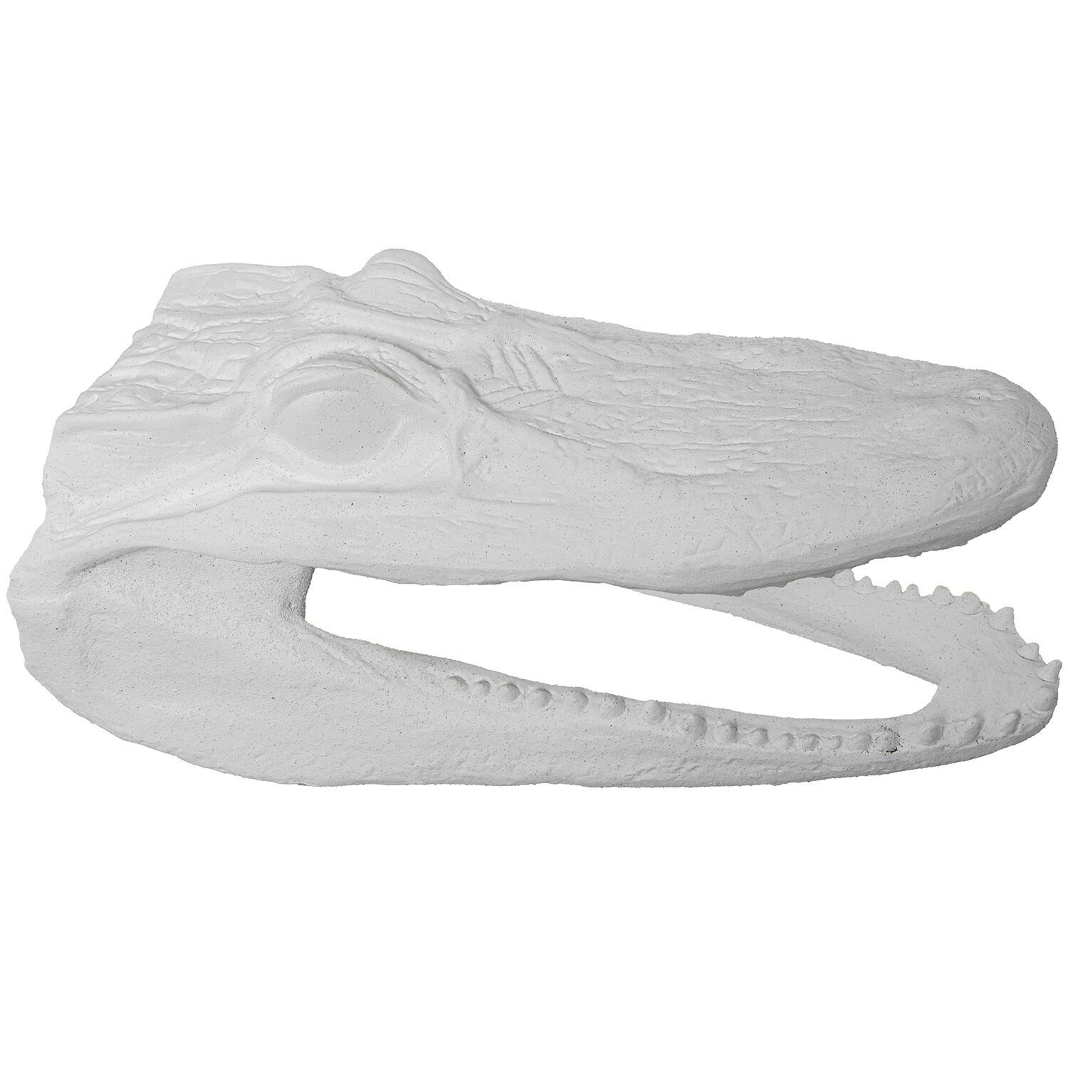 Keramikfigur eines weißen Krokodilkopfes, 38x16x18cm ST61752