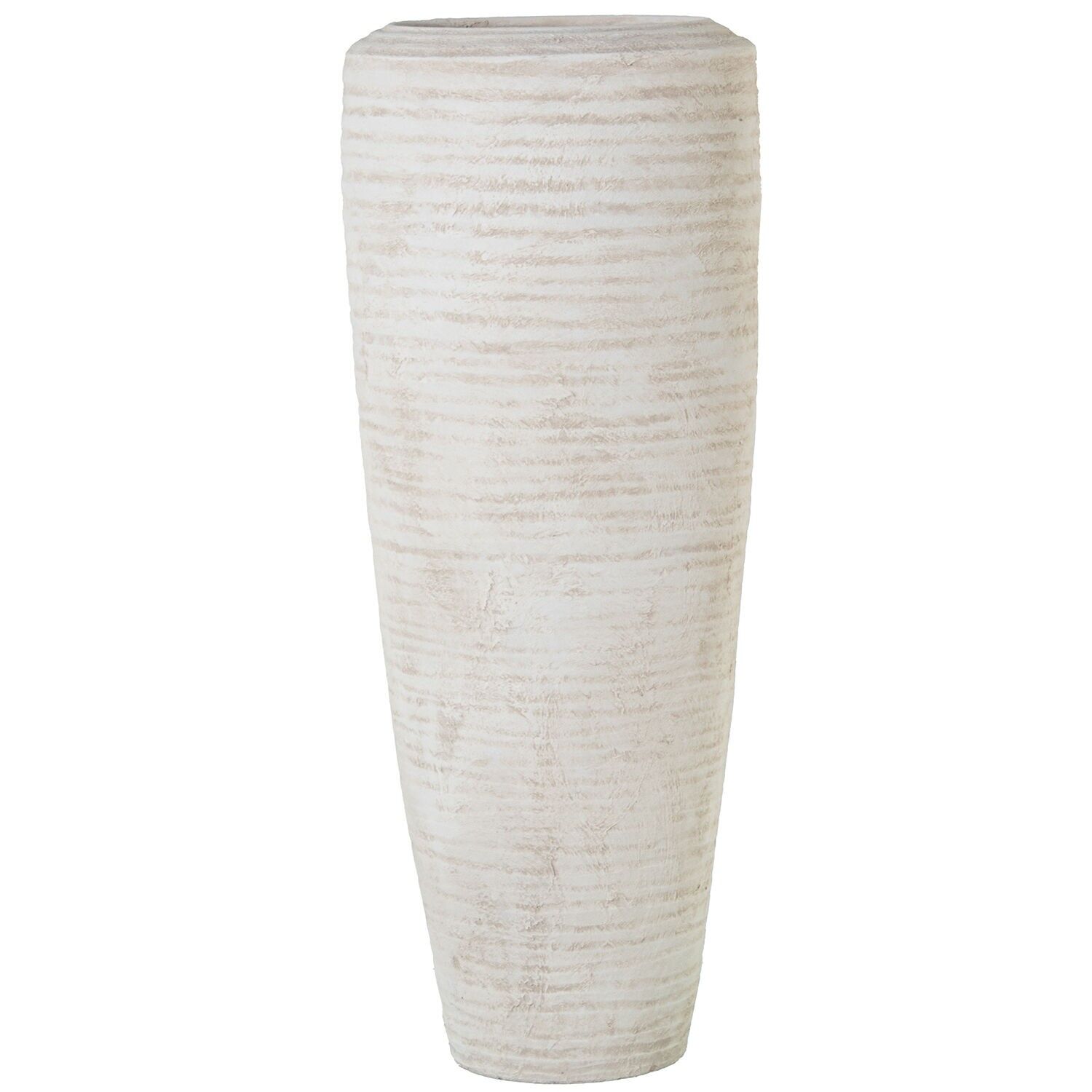 Keramikvase 80 cm, beige, sandfarben, gewellt, 35 x 80 cm, ST61759