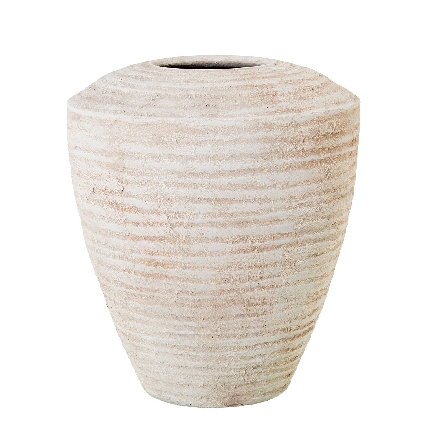 Keramikvase 41 cm, beige, sandfarben, gewellt, 36 x 41 cm, ST61763