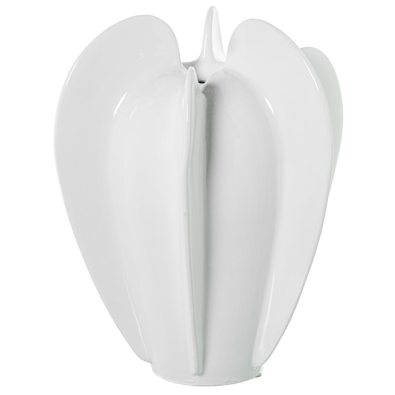 Keramikvase 40 cm, glänzend weiß, 27 x 40 cm, ST61772