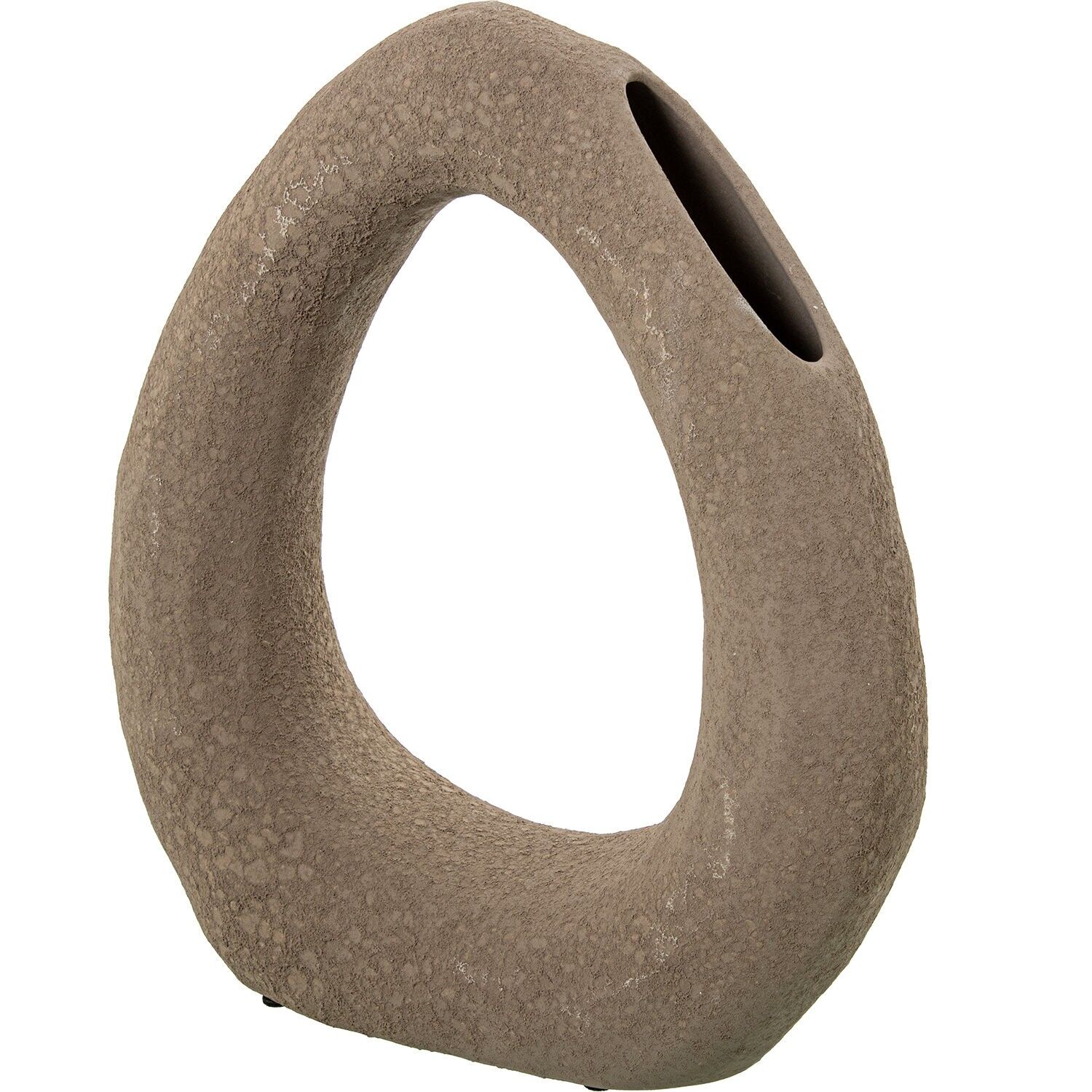 Ringvase aus Keramik, 36 cm, dunkelbraun, 30 x 9,5 x 36 cm, ST61770