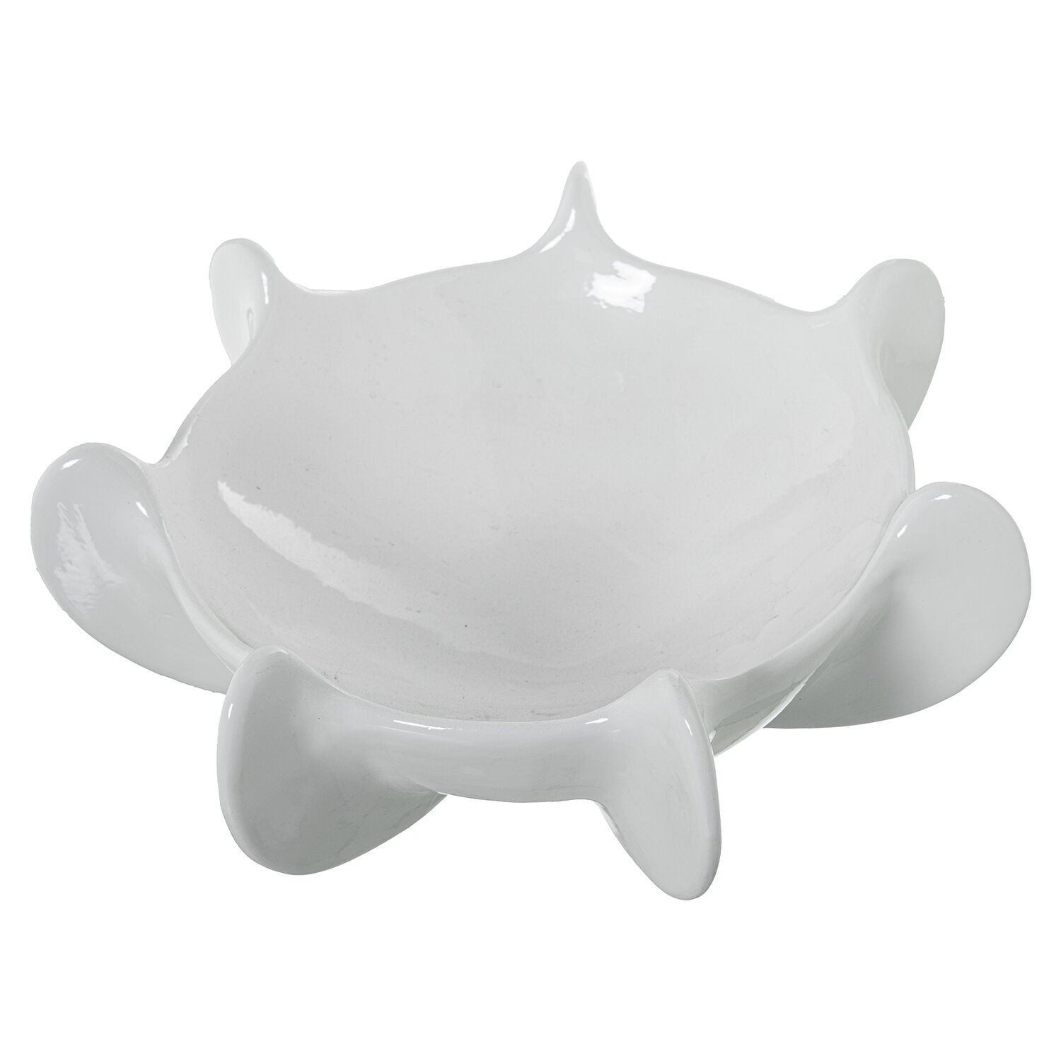 Keramik-Mittelstück ø35cm glänzend weiß 35x15cm ST61774