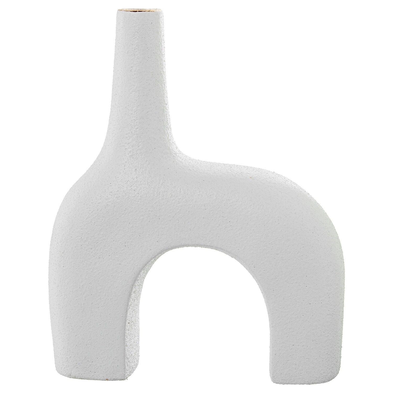 Abstrakte Keramikvase 34 cm weiß 27 x 9 x 34 cm ST61783