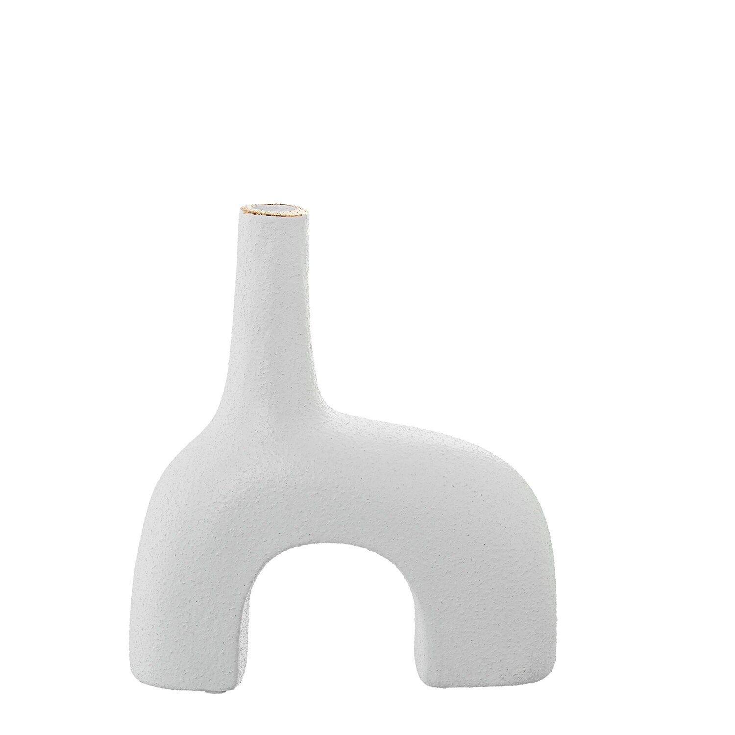 Abstrakte Keramikvase 23 cm weiß 21x8x23cm ST61784