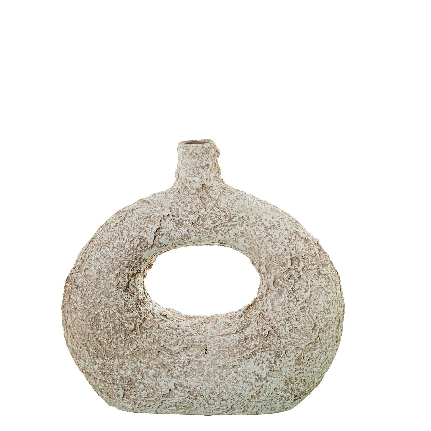 Rustikale weiße Keramikvase 30 cm 30 x 12 x 30 cm ST61860