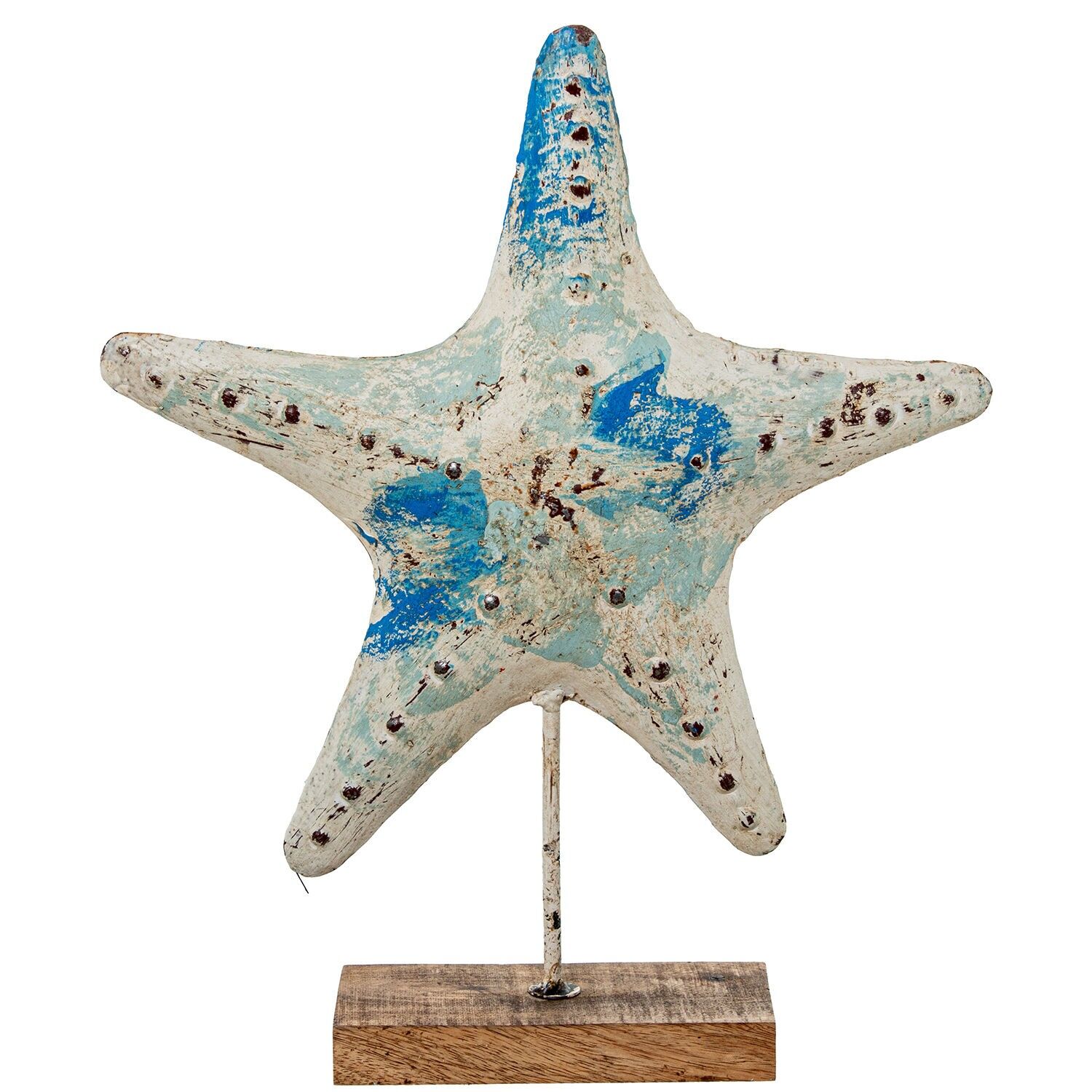 Seesternfigur, Eisen, 47 cm, mit Holzsockel 40x10x47 cm ST61868