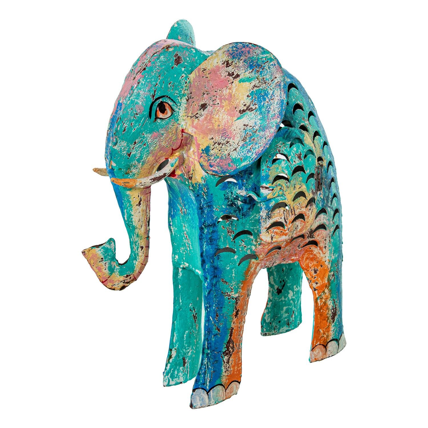 Buy wholesale Elephant iron figure 42cm blue 32x12x42 cm ST61874