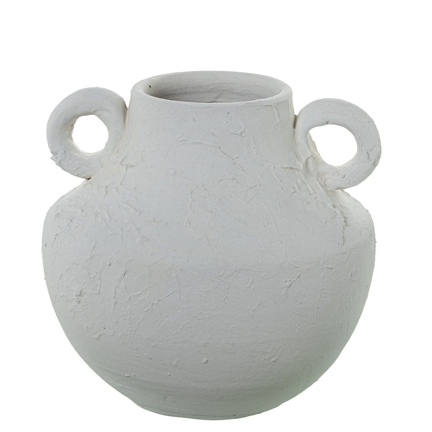 Keramikvase mit Henkeln, mattweiß, 25x26cm ST61883