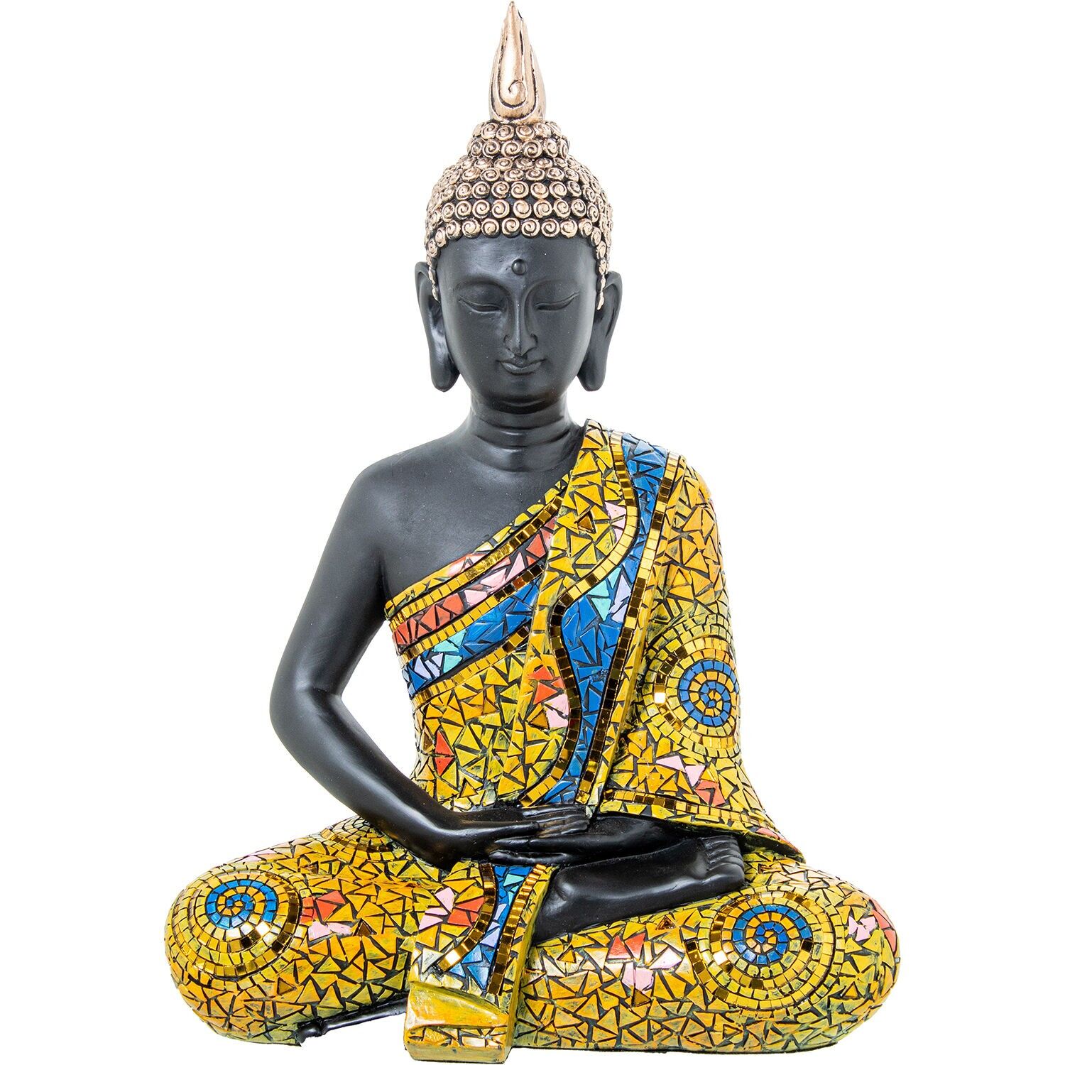 Buddha-Figur aus Kunstharz, Mosaikfarben, 29 x 17 x 41 cm, ST61962