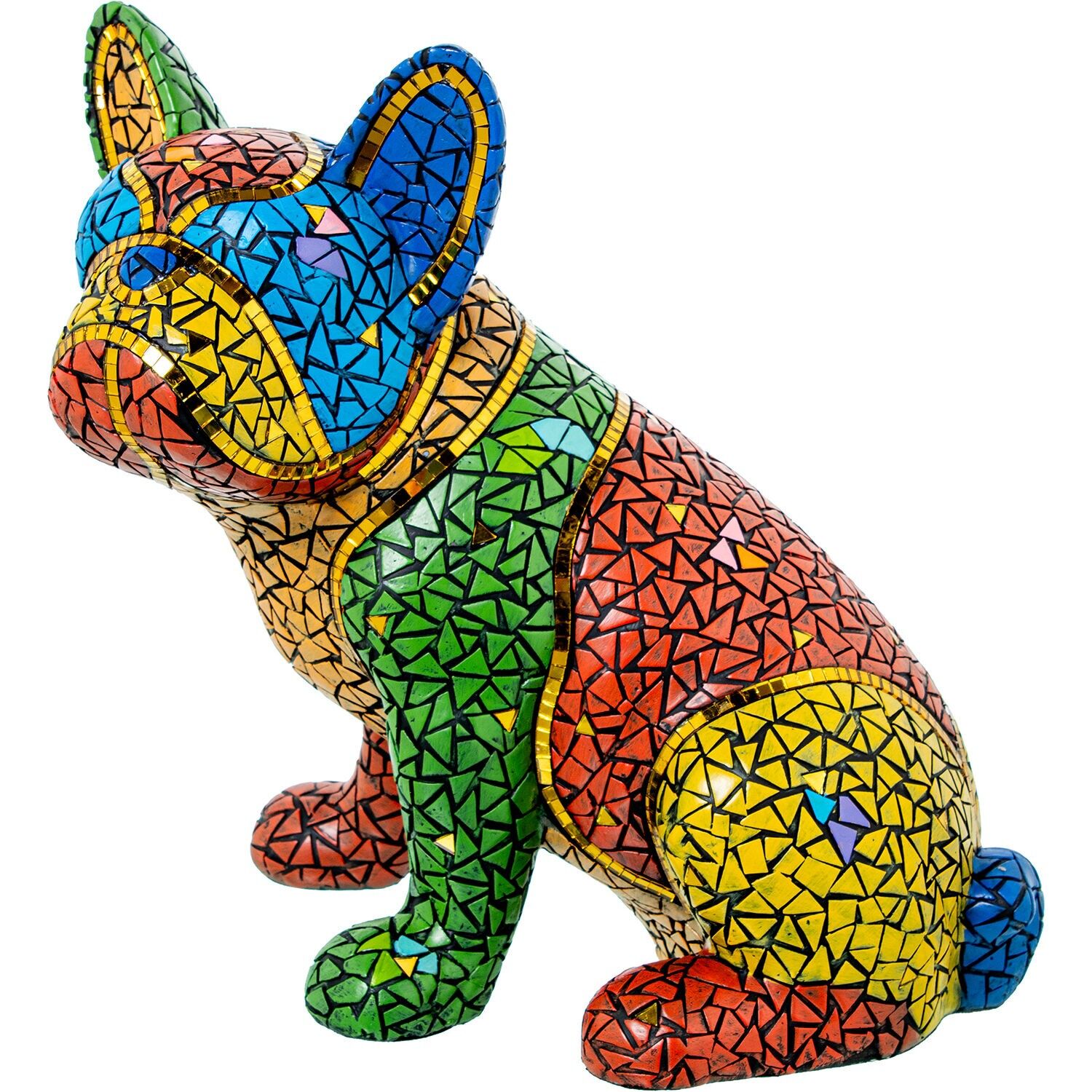 Hundefigur aus Kunstharz, Mosaikfarben, 29 x 18 x 28 cm ST61964
