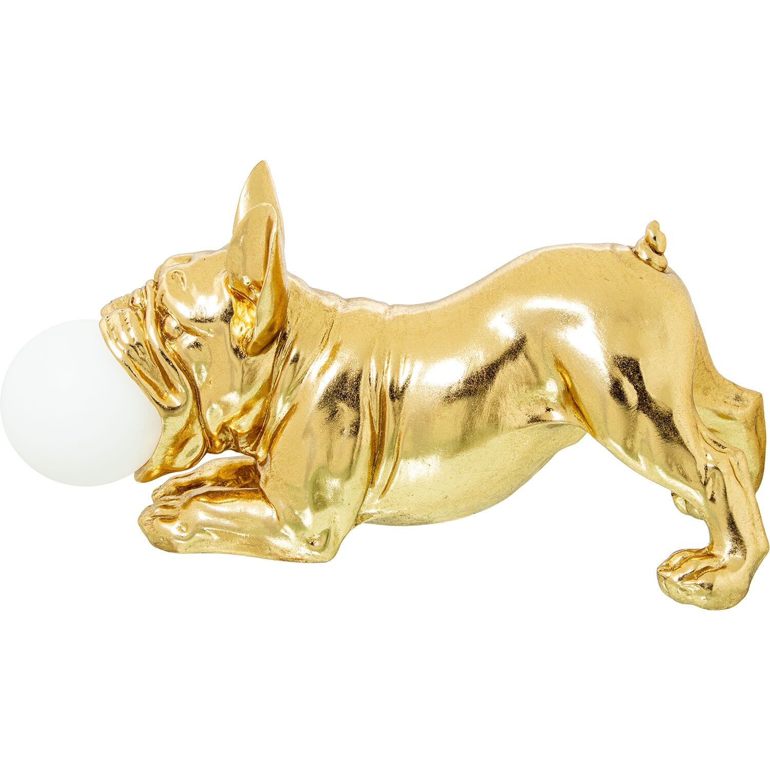 Goldene Hunde-Tischleuchte aus Kunstharz, inklusive 1 G9-LED, 47 x 20 x 23 cm, ST61981