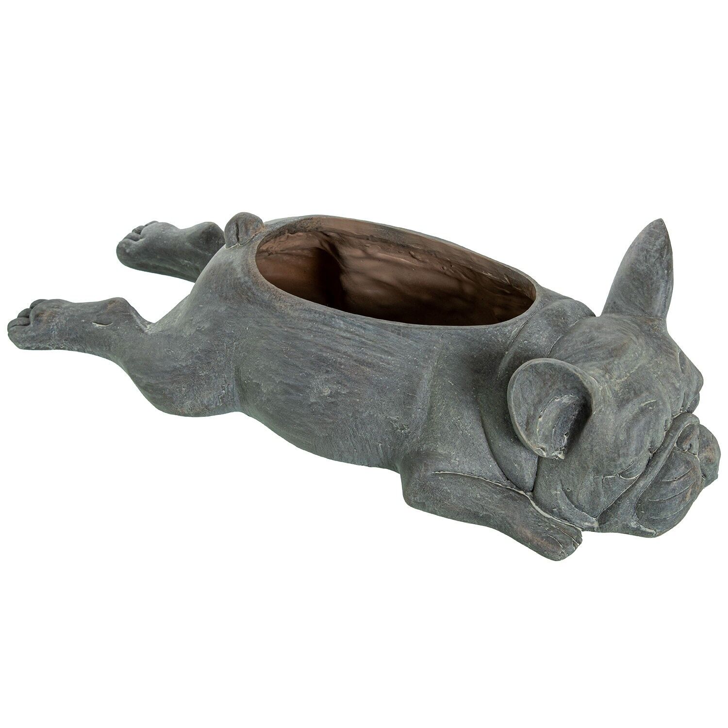 Figur, Pflanzgefäß aus Kunstharz, liegender Hund, 41 x 17 x 13 cm ST61988