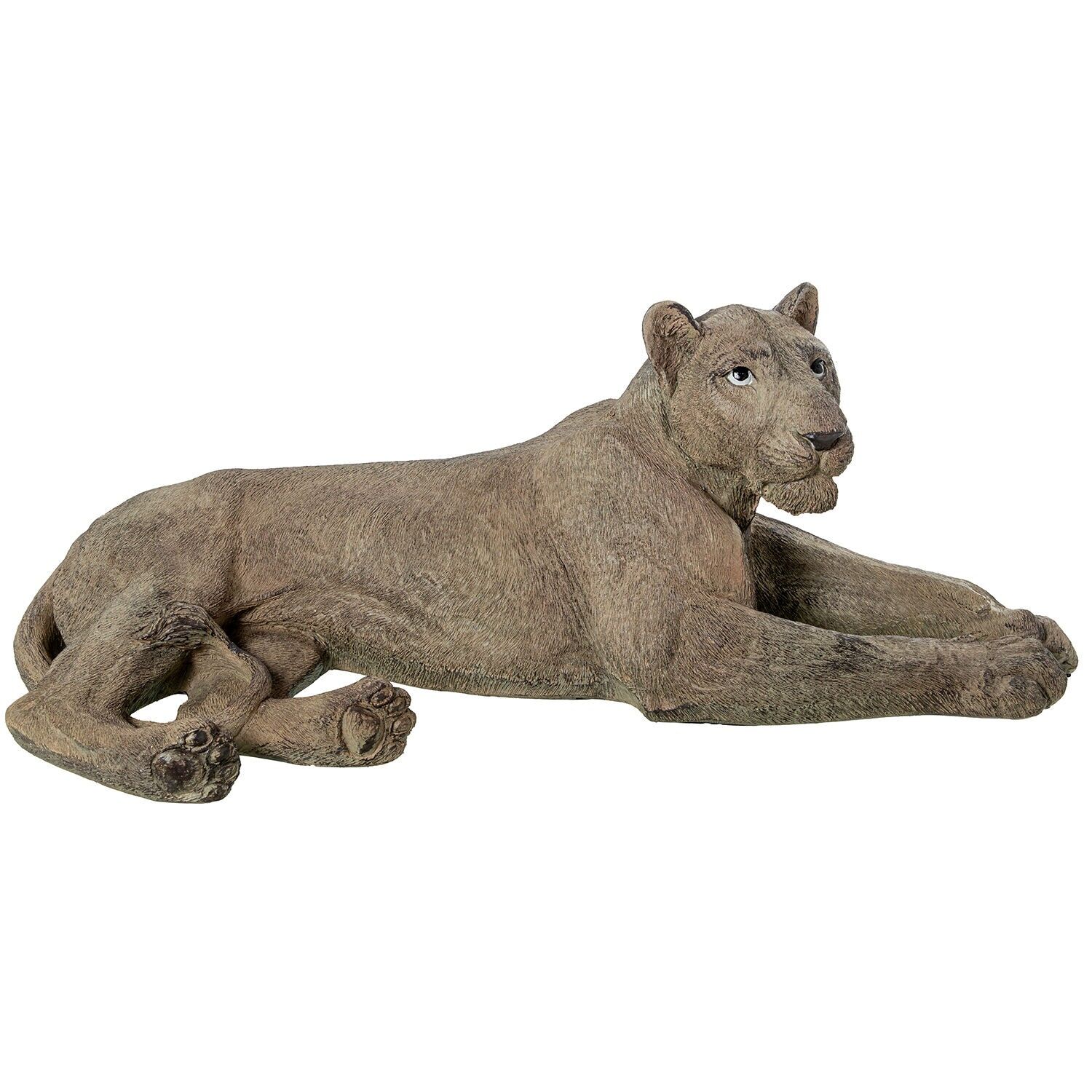 Kunstharzfigur einer liegenden Löwin, 81 x 38 x 29 cm ST61990
