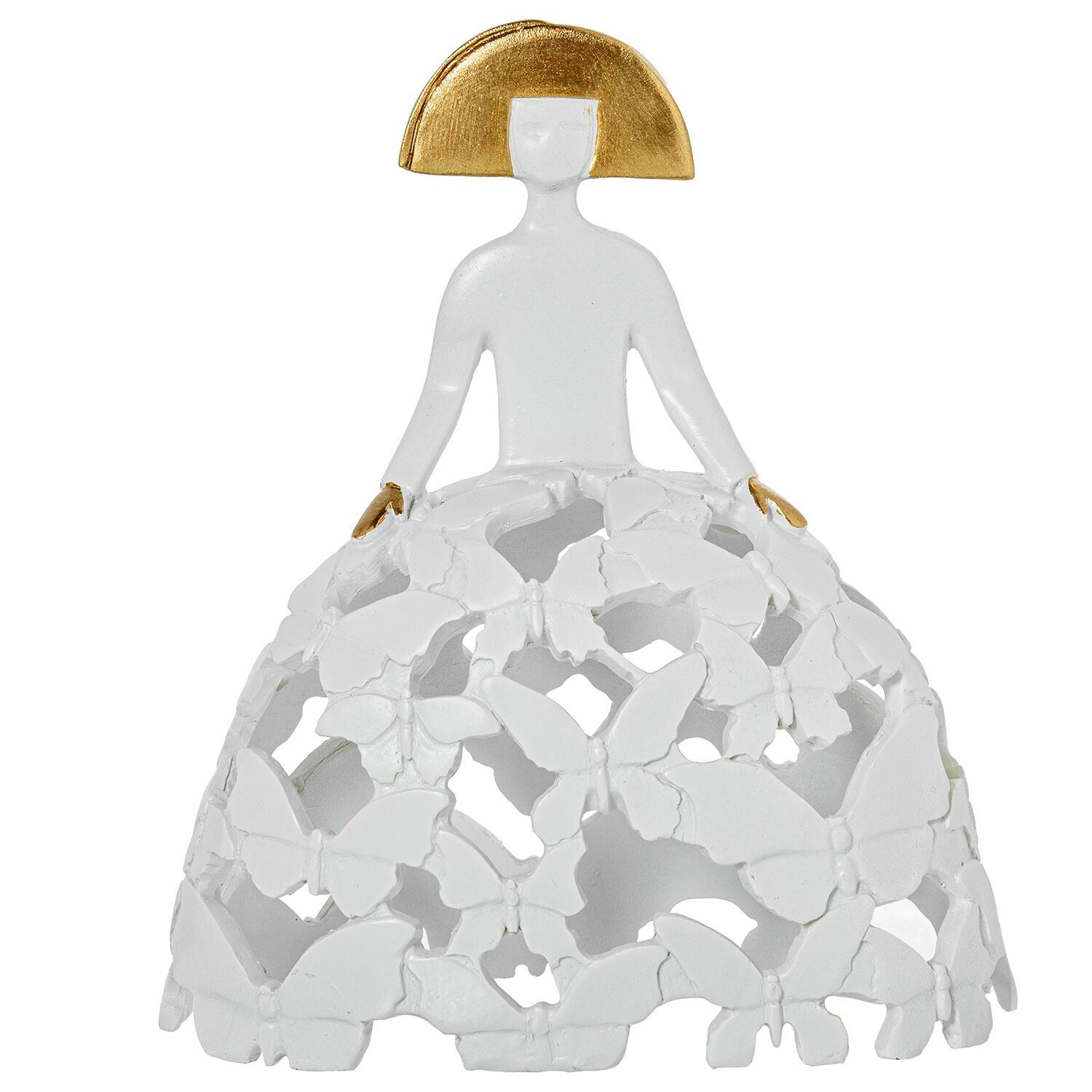 Menina-Figur, 23 cm, durchbrochenes weißes Kunstharz, 20 x 11 x 23 cm, ST62283