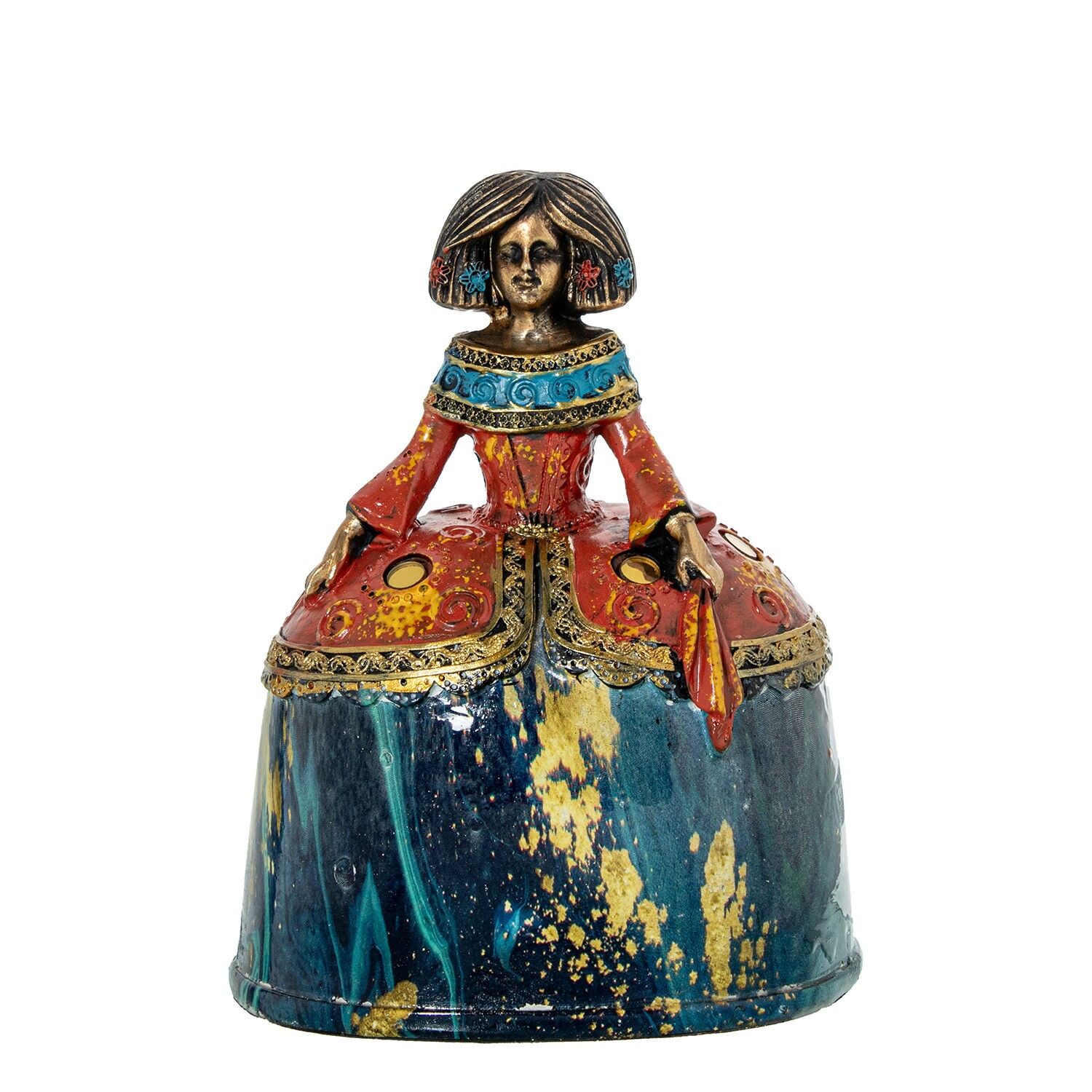 Menina-Figur, 17 cm, mehrfarbiges Kunstharz, 13 x 10 x 17 cm, ST62293