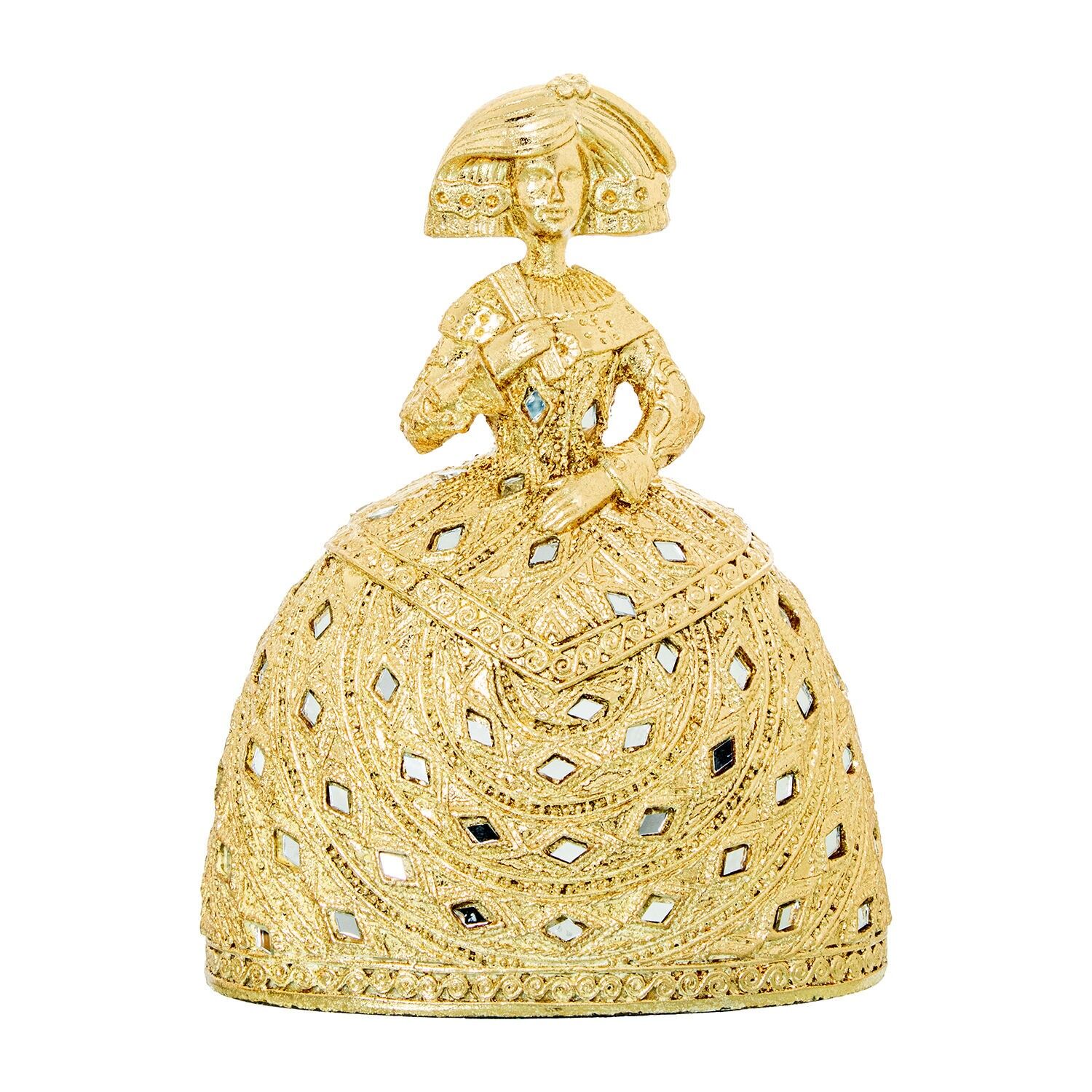 Menina-Figur, 22 cm, goldenes Kunstharz, 17,5 x 12,5 x 22 cm, ST62291