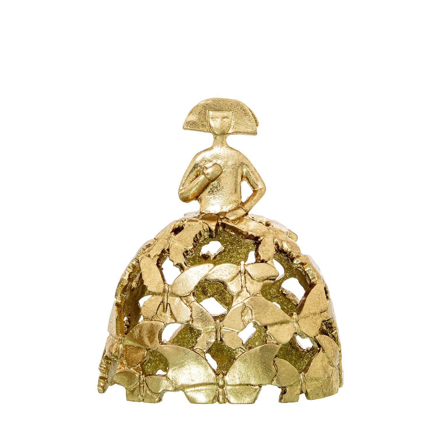 Menina-Figur, 18 cm, goldenes Kunstharz, 15 x 10 x 18 cm, ST62295