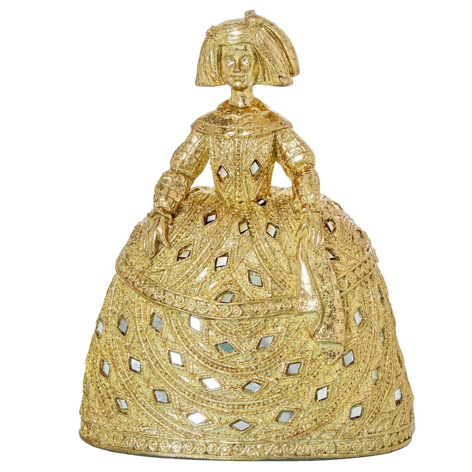 Menina-Figur, 22 cm, goldenes Kunstharz, 17,5 x 13 x 22 cm, ST62292