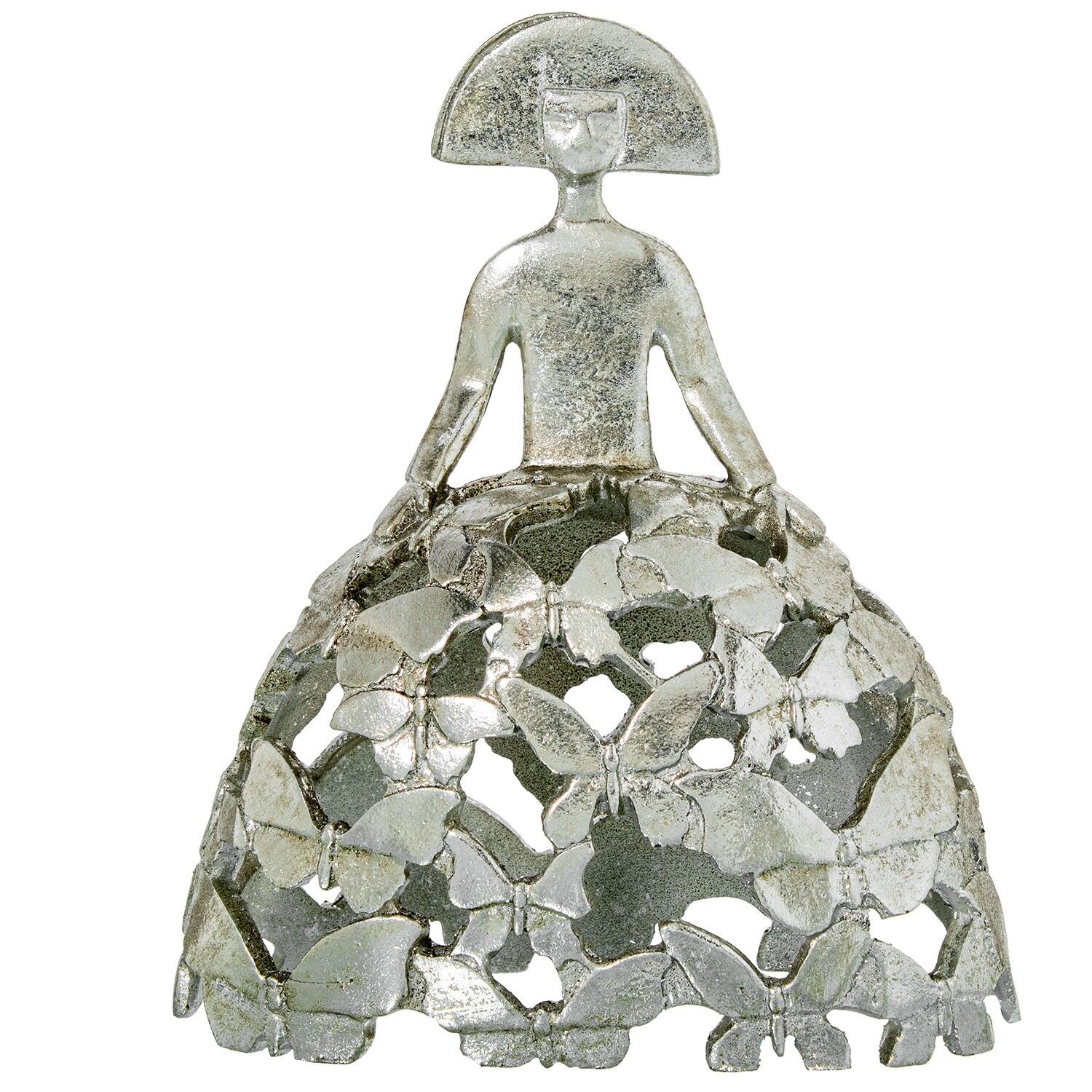 Menina-Figur, 23 cm, silberfarbenes Kunstharz, 20 x 11 x 23 cm ST62296