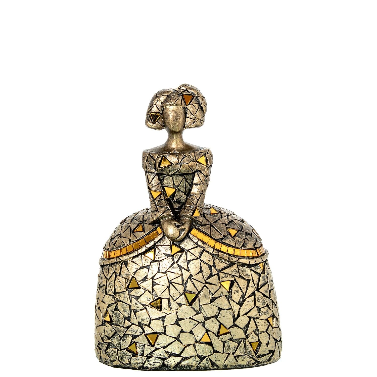 Menina-Figur, 18 cm, goldenes Kunstharz, 13 x 9 x 18 cm, ST62298