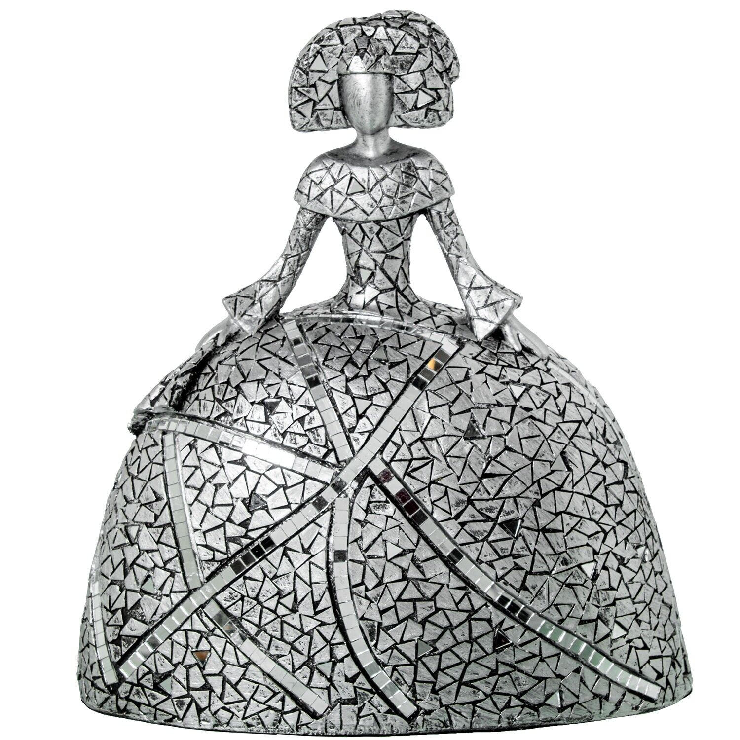 Menina-Figur, 28 cm, silberfarbenes Kunstharz, 27 x 15 x 28 cm ST62390