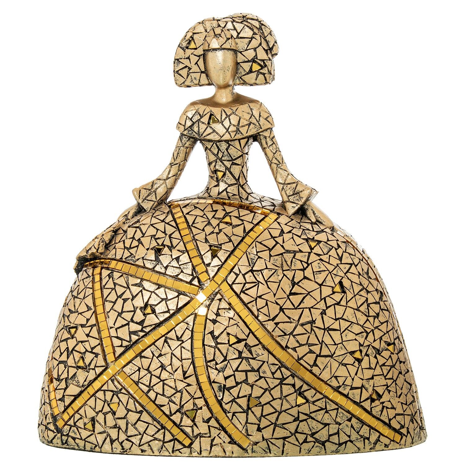 Menina-Figur, 28 cm, goldenes Kunstharz, 27 x 15 x 28 cm, ST62389