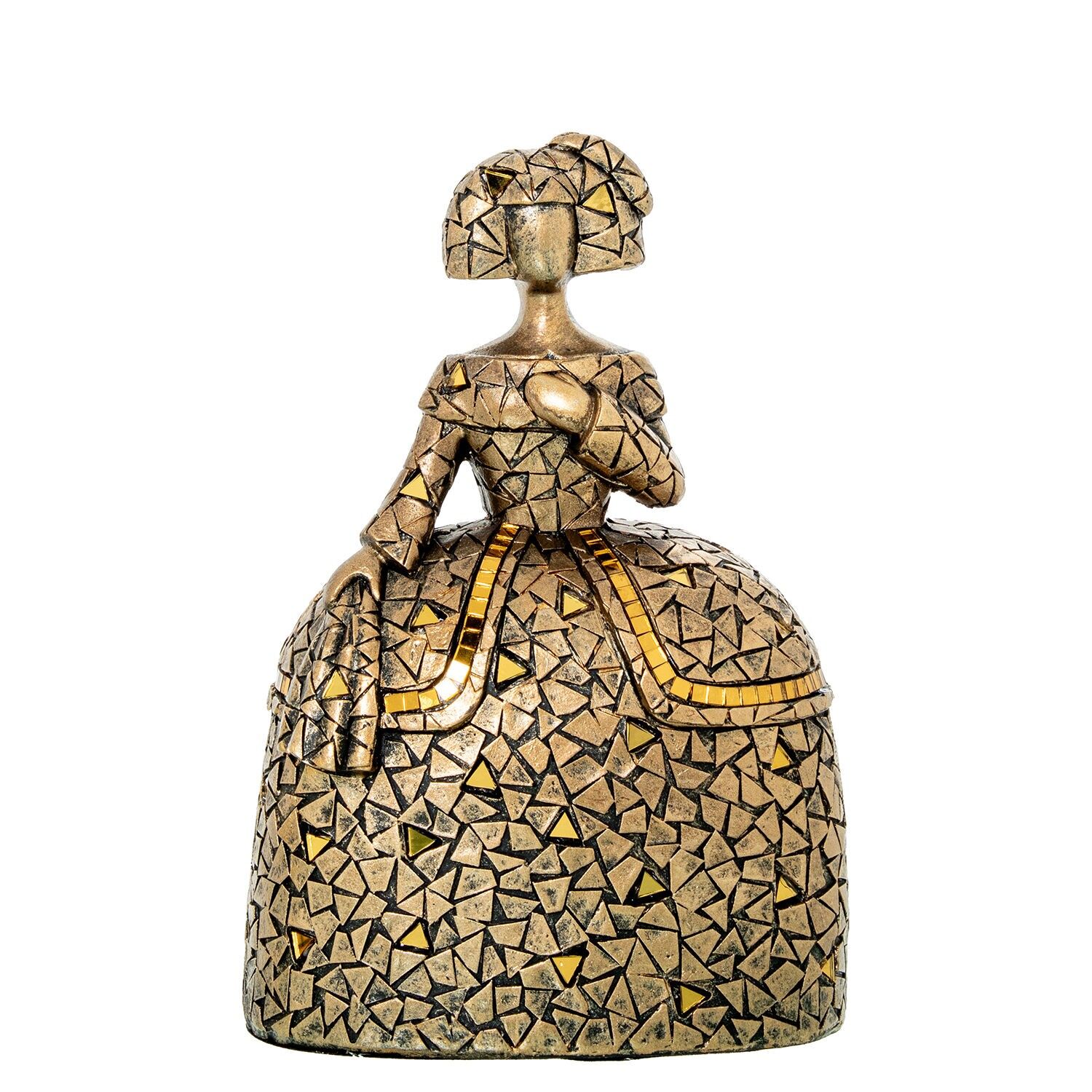 Menina-Figur, 22 cm, goldenes Kunstharz, 16 x 11 x 22 cm, ST62388