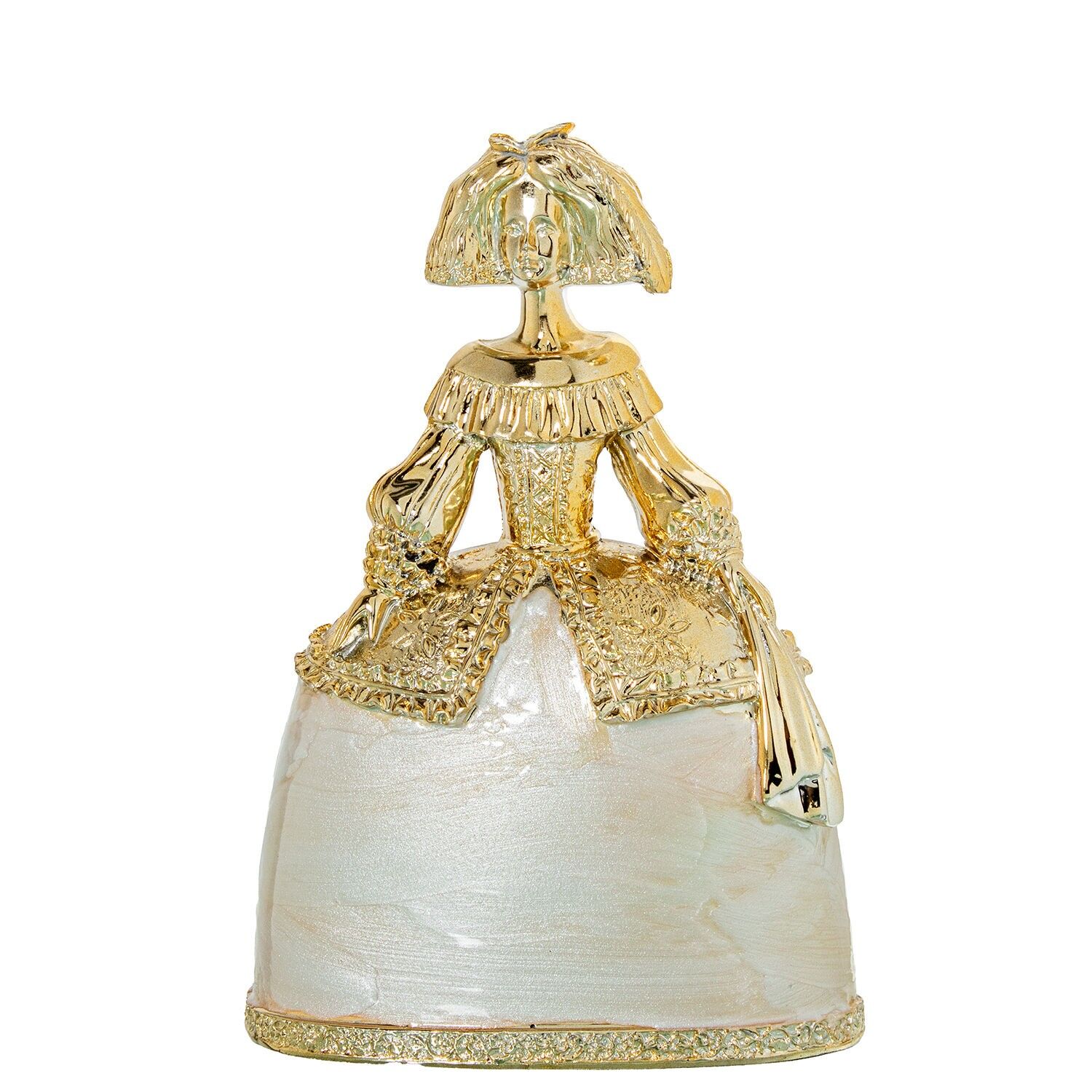 Menina-Figur, 22 cm, goldfarbenes Harz, Perlmutt, 15 x 9 x 22 cm, ST62393